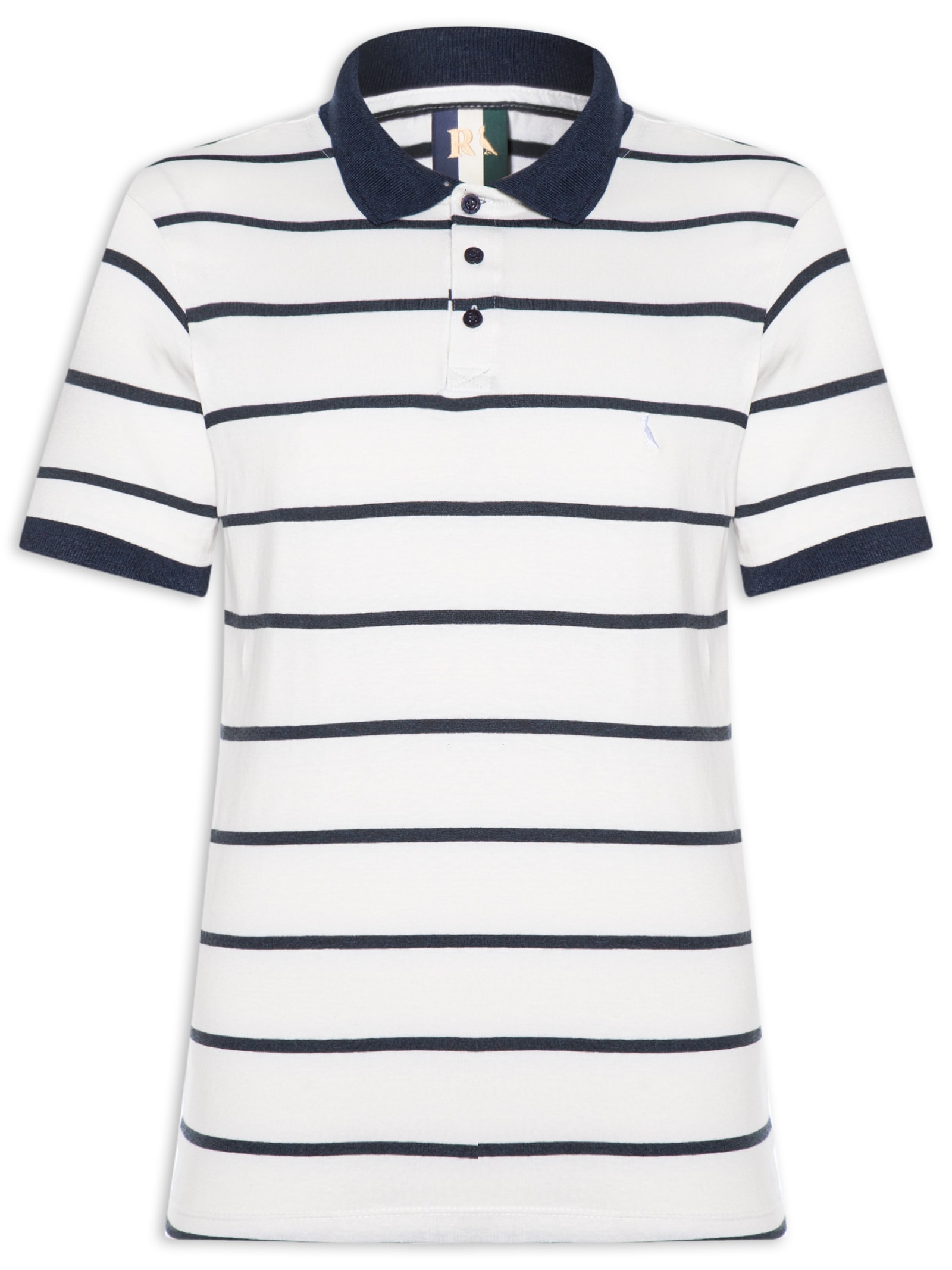 Polo Masculina Meia Malha Fio Tinto – Azul Reserva