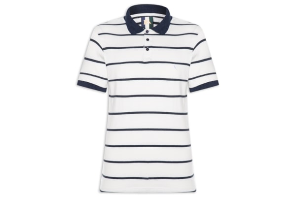 Polo Masculina Meia Malha Fio Tinto – Azul