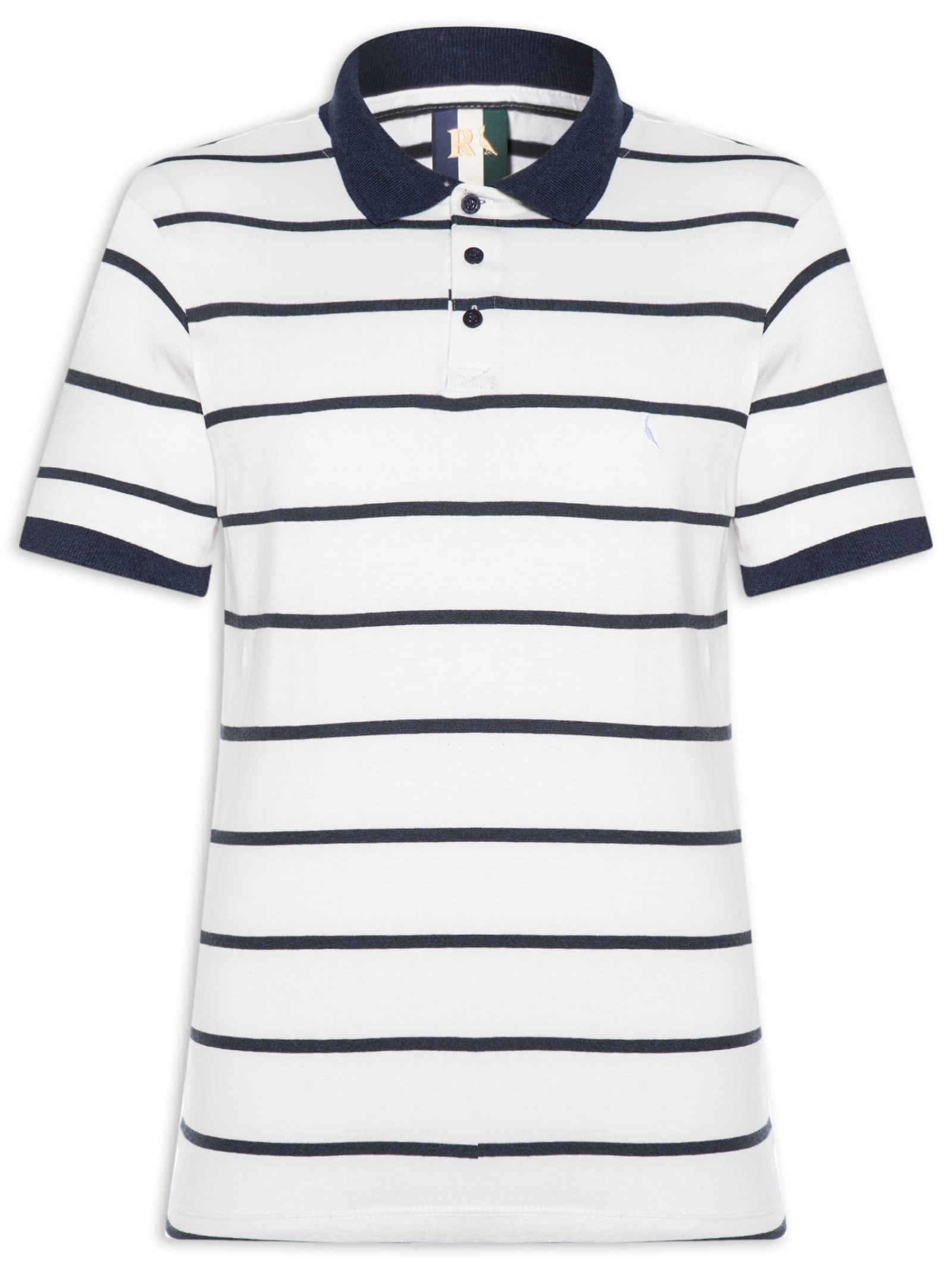 Polo Masculina Meia Malha Fio Tinto – Azul Reserva