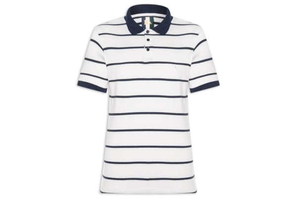 Polo Masculina Meia Malha Fio Tinto – Azul