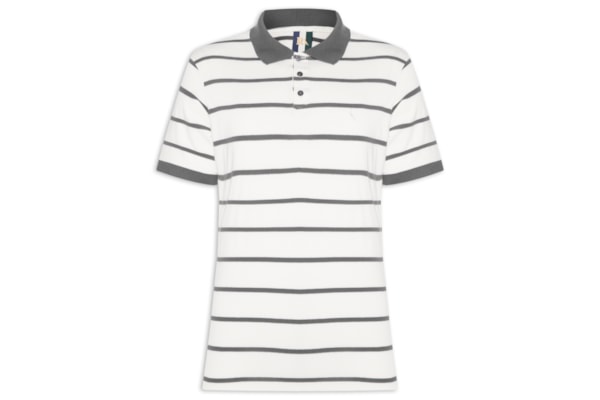 Polo Masculina Meia Malha Fio Tinto – Cinza