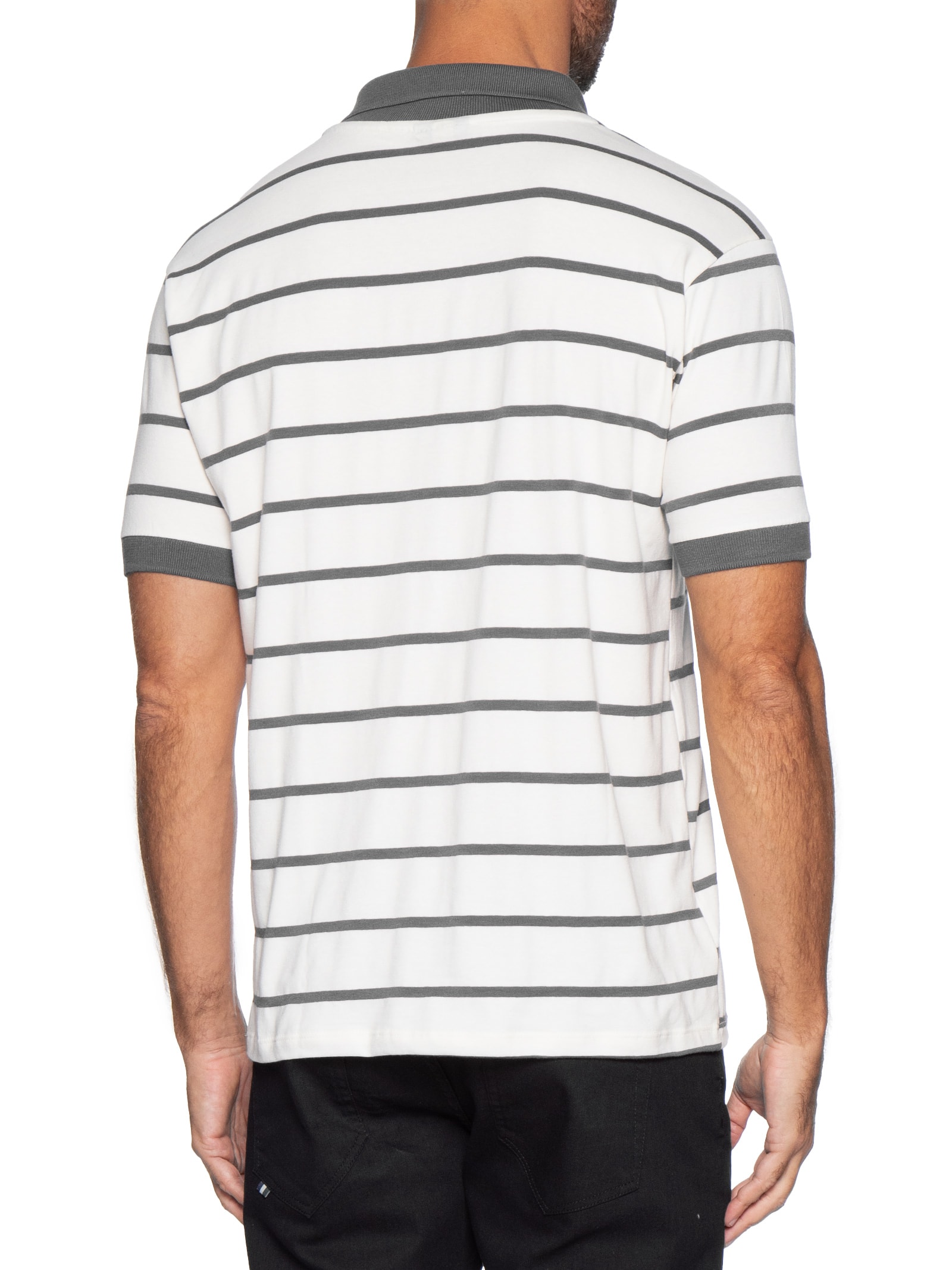 Polo Masculina Meia Malha Fio Tinto – Cinza Reserva