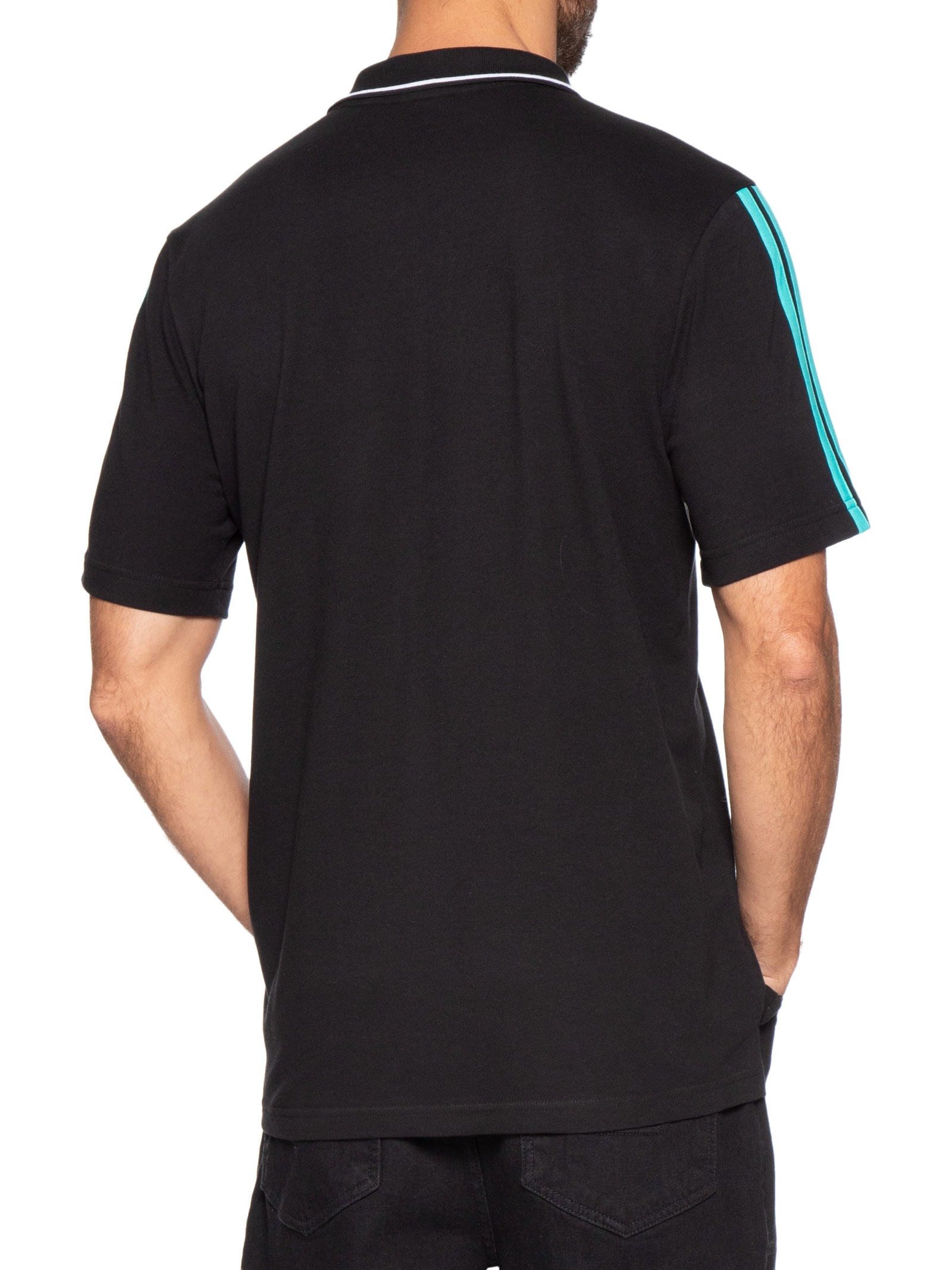 Polo Masculina Mercedes DNA Preto Adidas + Mercedes