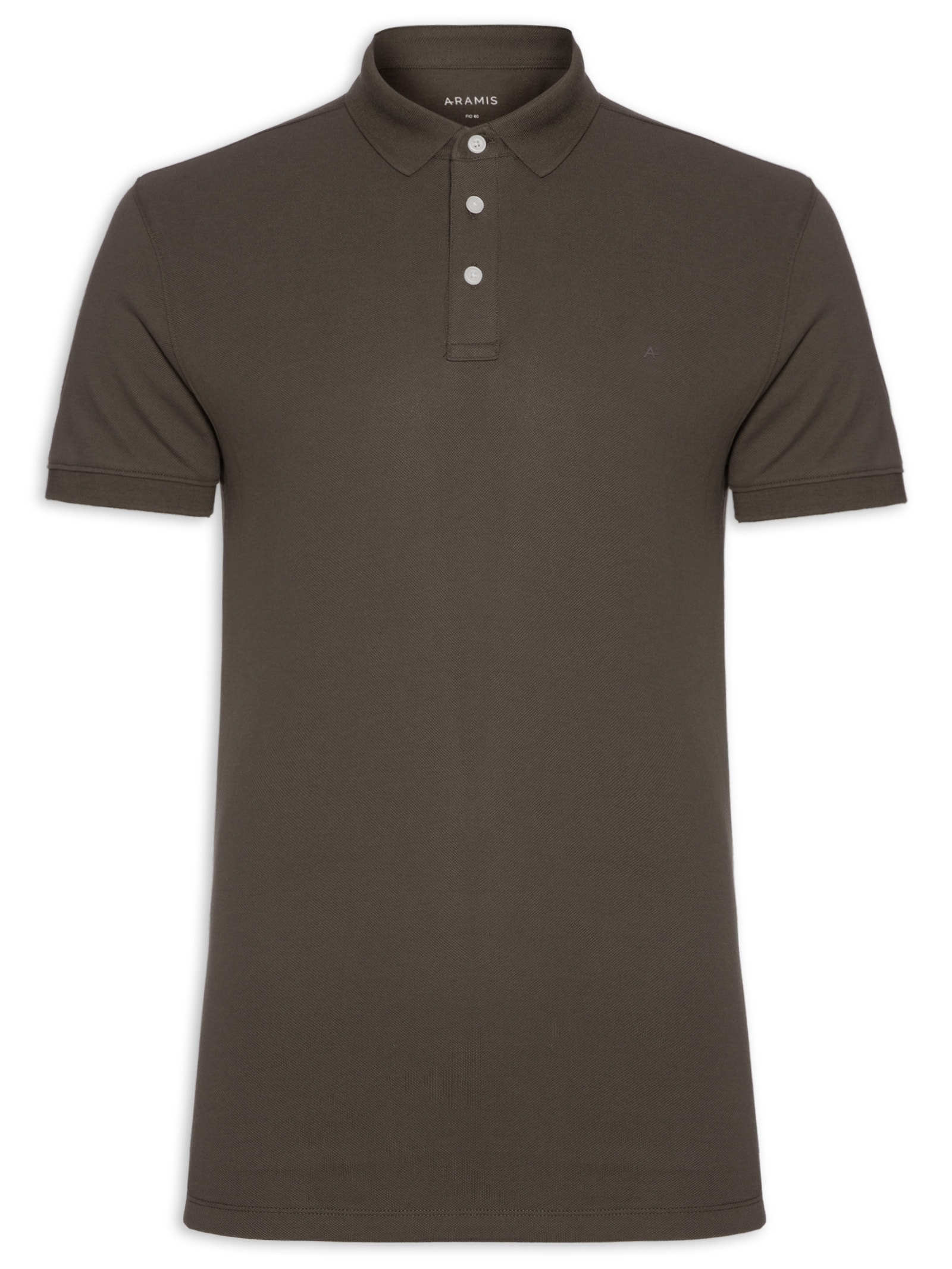 Polo Masculina Mercerized Cotton Piquet Marrom Aramis