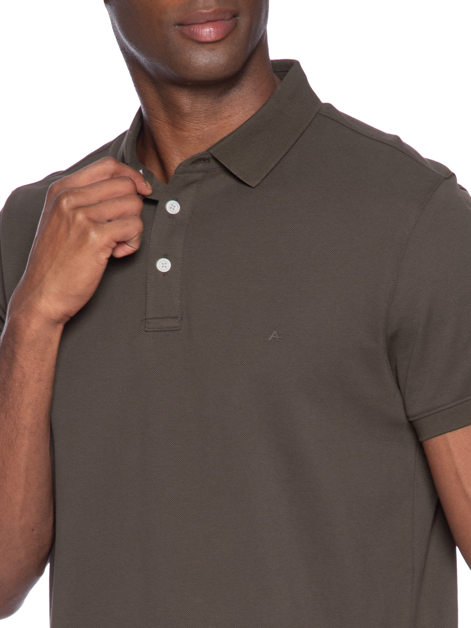 Polo Masculina Mercerized Cotton Piquet Marrom Aramis