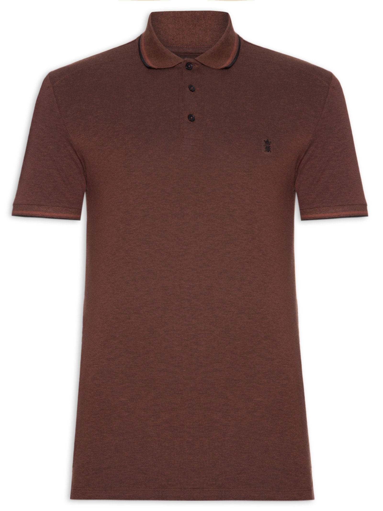 Polo Masculina Mescla Frisos Marrom Sergio K