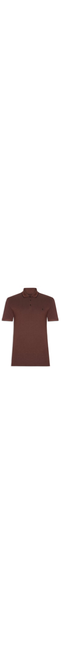 Polo Masculina Mescla Frisos - Marrom