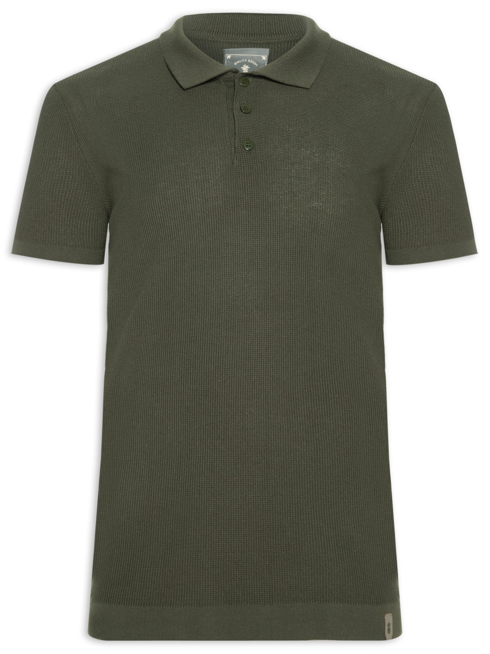 Pineapple - Polo Masculina Micro Quadrilé Em Tricot - Verde