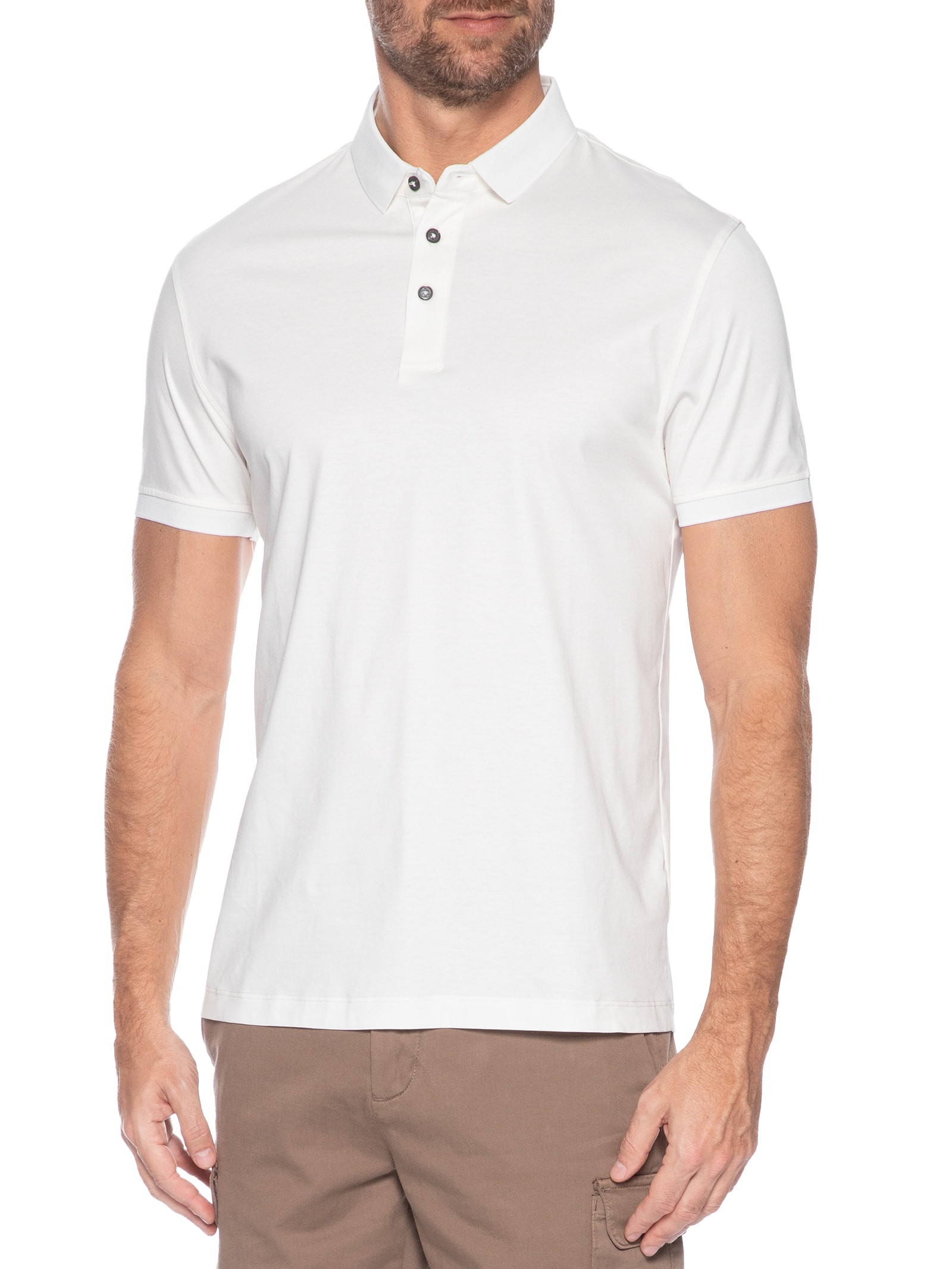 Polo Masculina Modal E Seda Branco Aramis
