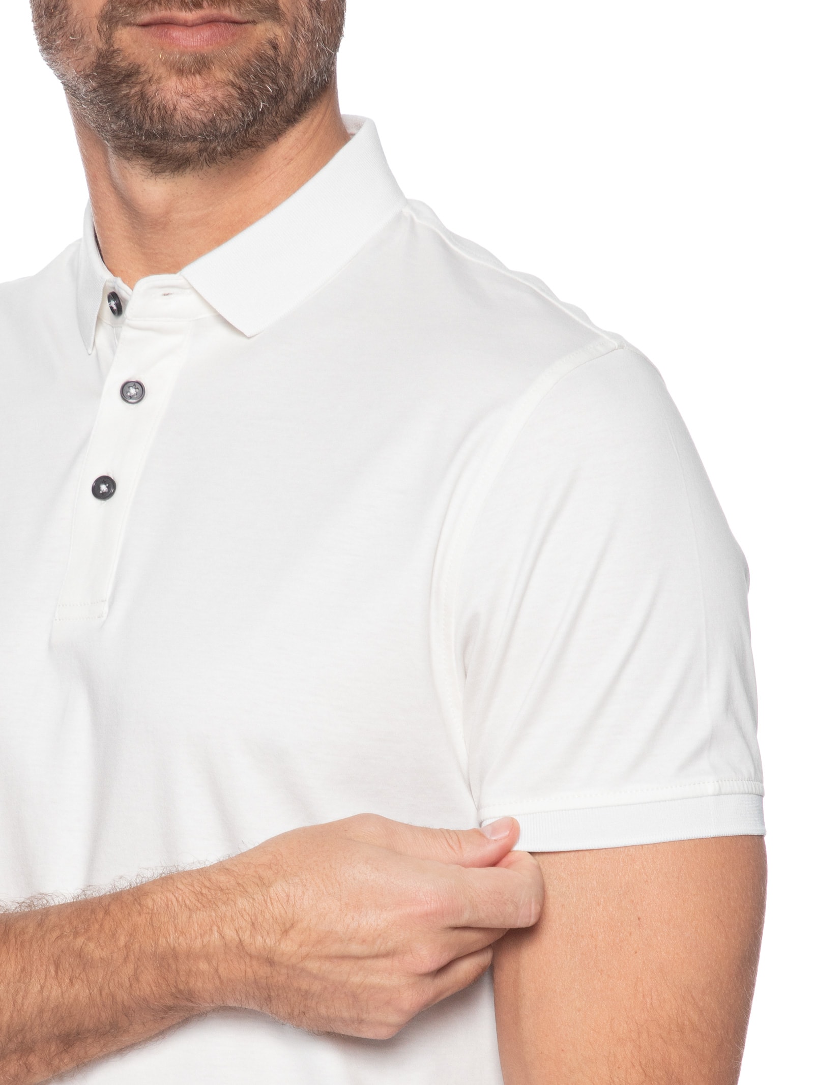 Polo Masculina Modal E Seda Branco Aramis