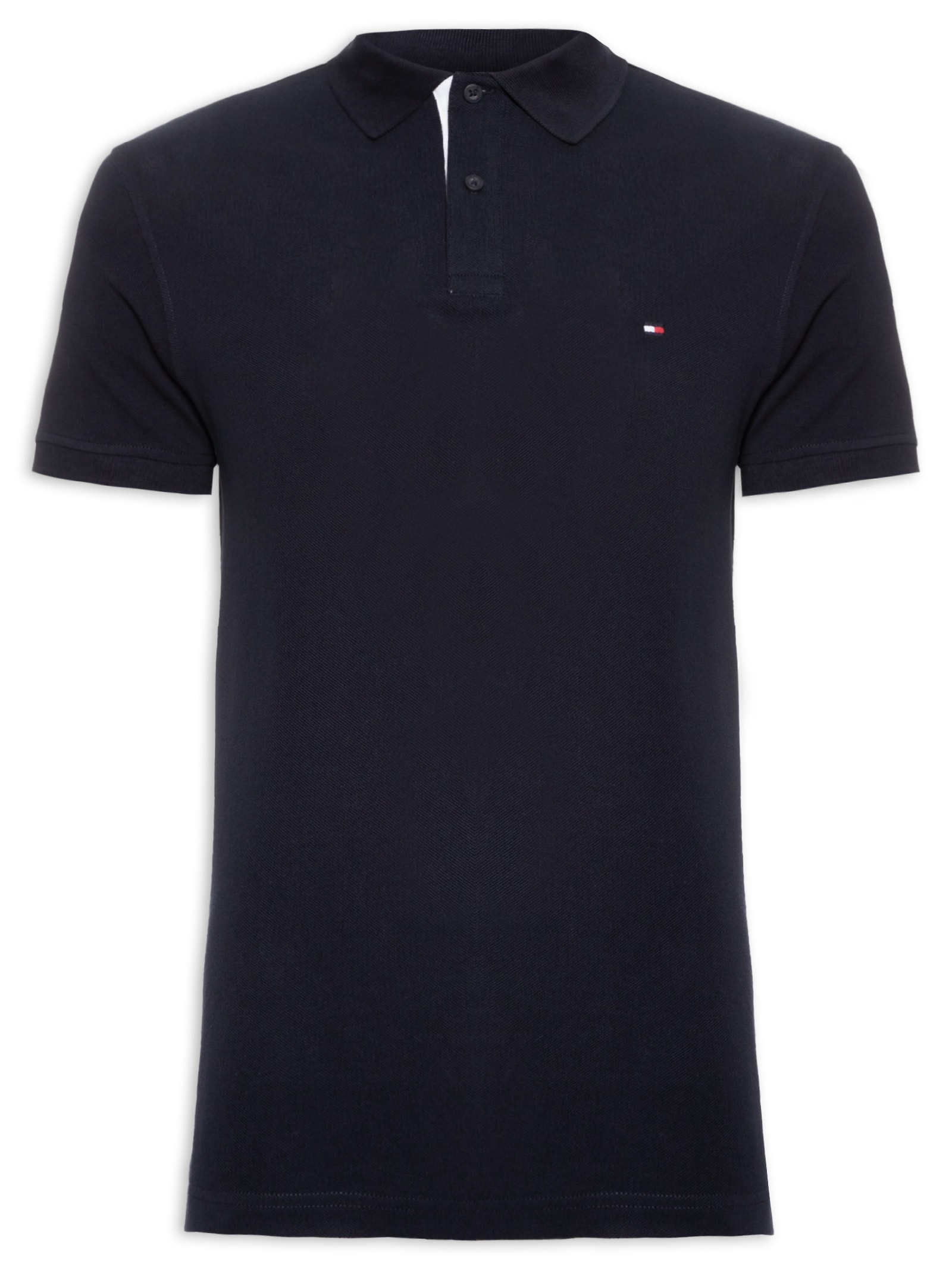 Polo Masculina Monotype Placket Regular Azul Tommy Hilfiger