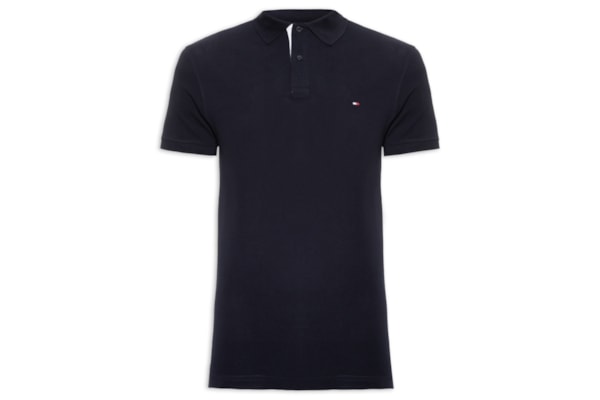 Polo Masculina Monotype Placket Regular - Azul