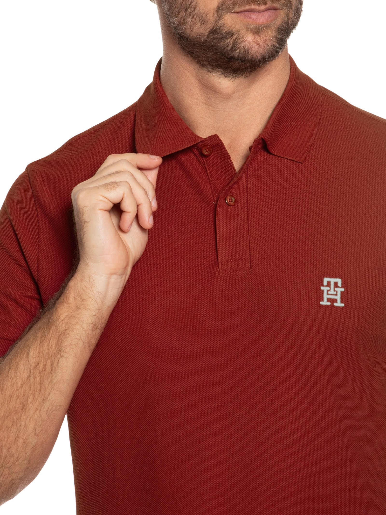 Polo Masculina New IMD Regular Vermelho Tommy Hilfiger