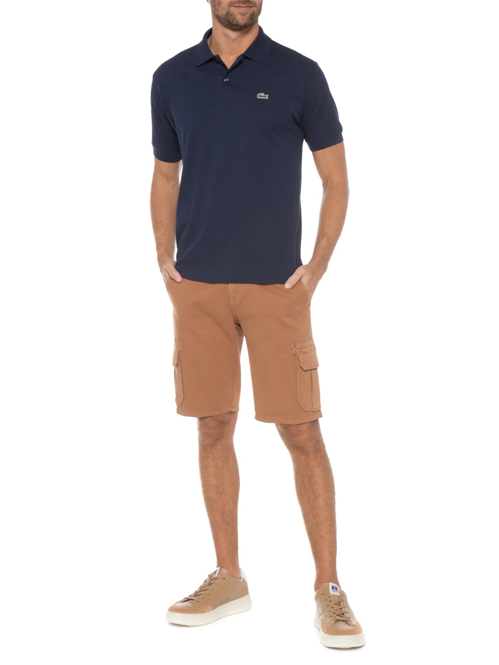 Polo Masculina Original Classic Fit L.12.12 Em Piquet De Algodão Azul Lacoste
