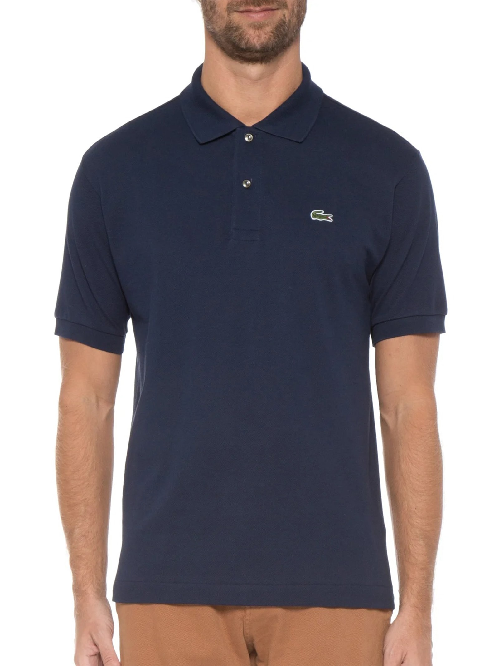 Polo Masculina Original Classic Fit L.12.12 Em Piquet De Algodão Azul Lacoste