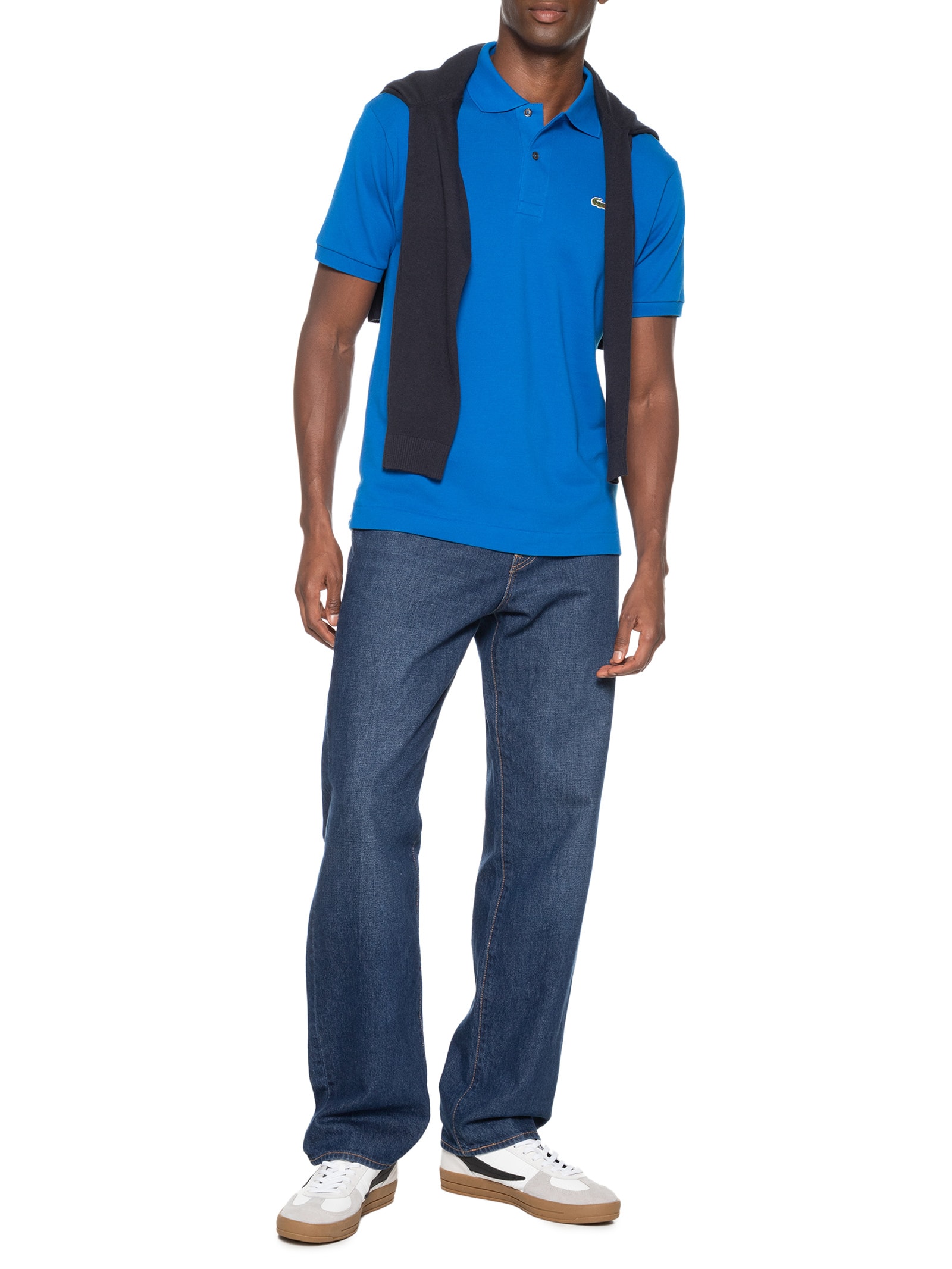  Polo Masculina Original Classic Fit L.12.12 Em Piquet De Algodão Azul Lacoste