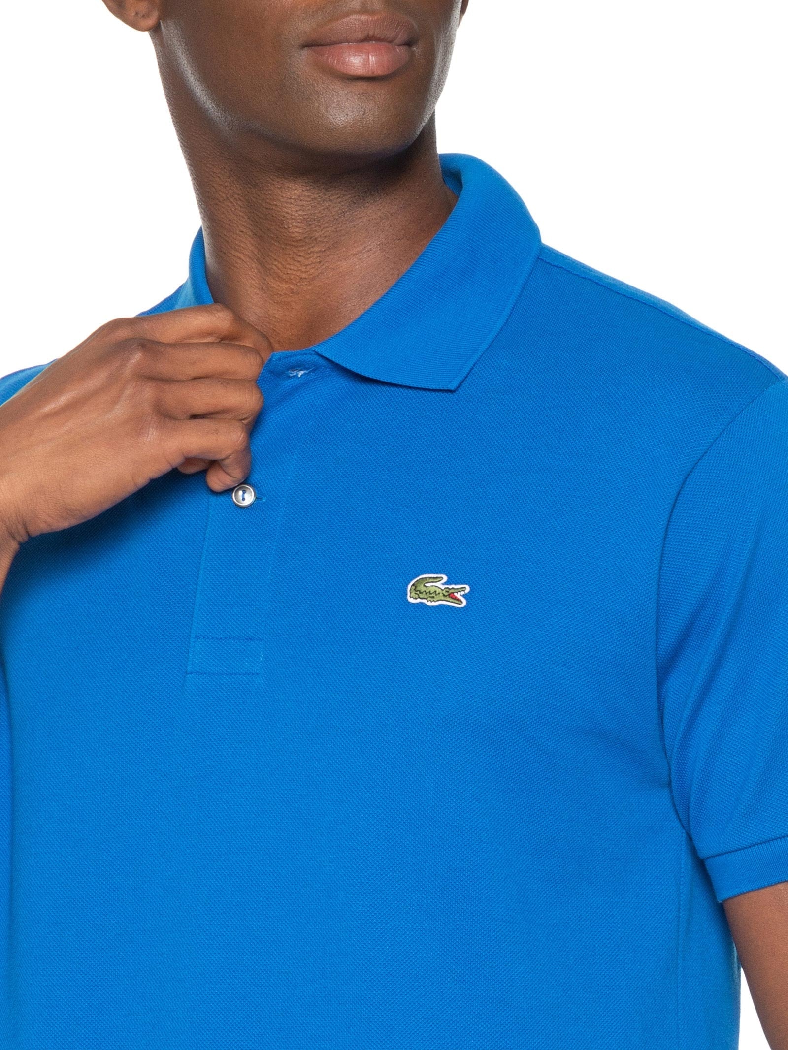  Polo Masculina Original Classic Fit L.12.12 Em Piquet De Algodão Azul Lacoste