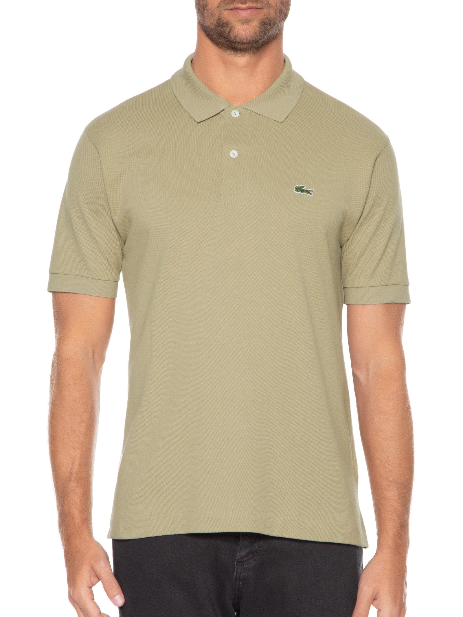 Polo Masculina Original Classic Fit L.12.12 Em Piquet De Algodão Bege Lacoste