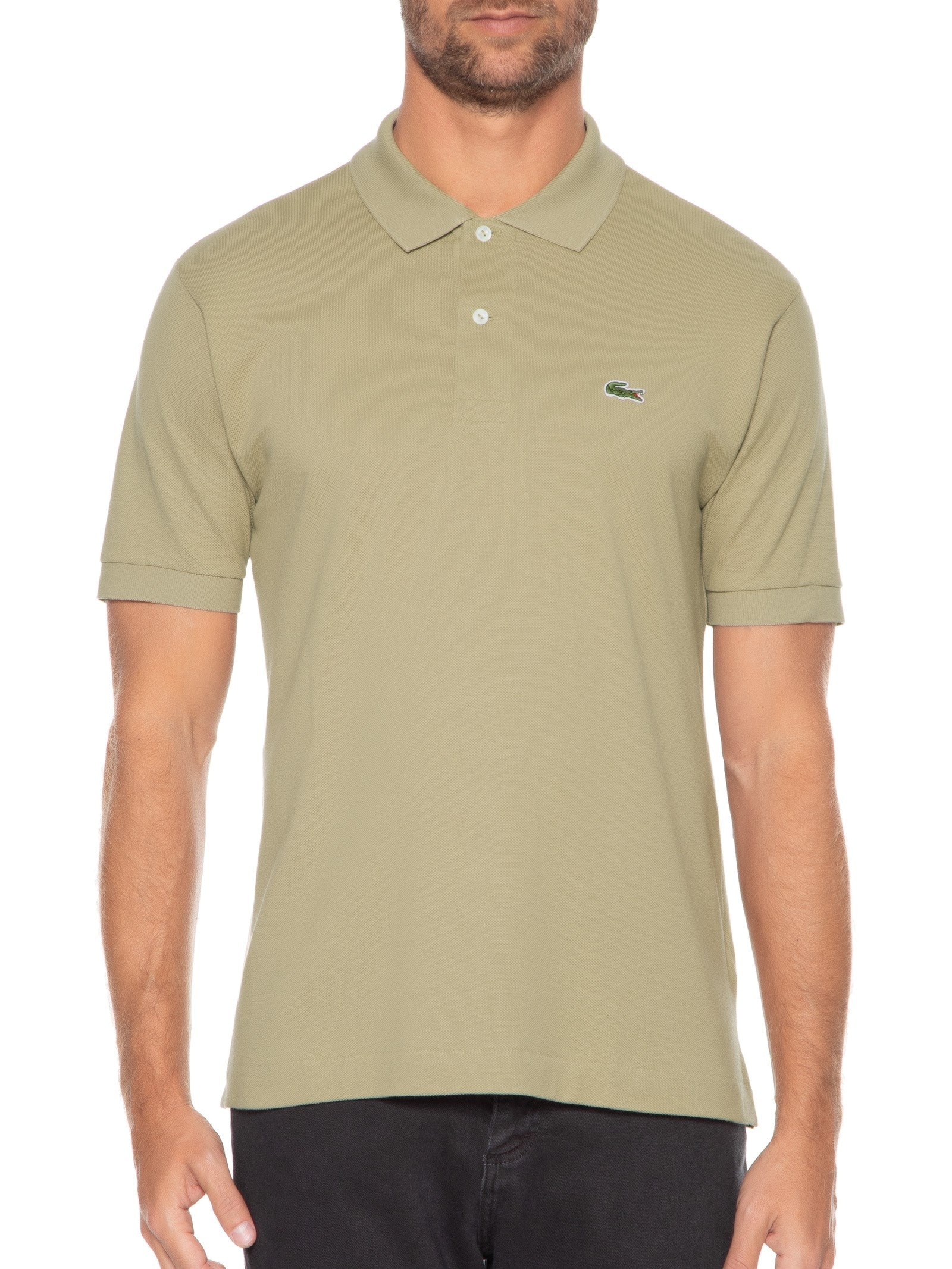 Polo Masculina Original Classic Fit L.12.12 Em Piquet De Algodão Bege Lacoste