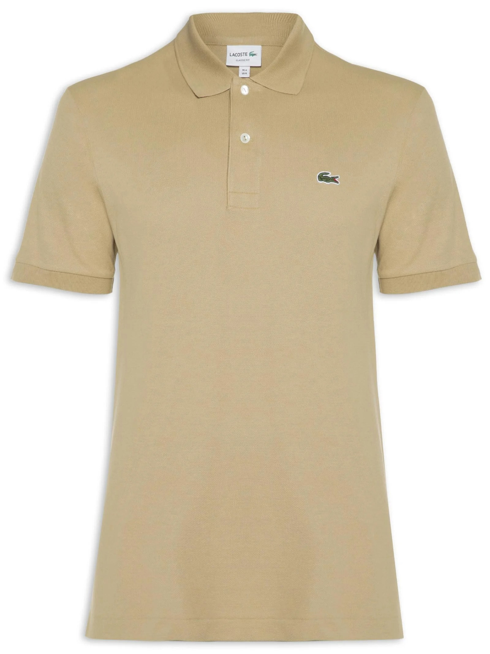 Polo Masculina Original Classic Fit L.12.12 Em Piquet De Algodão Bege Lacoste