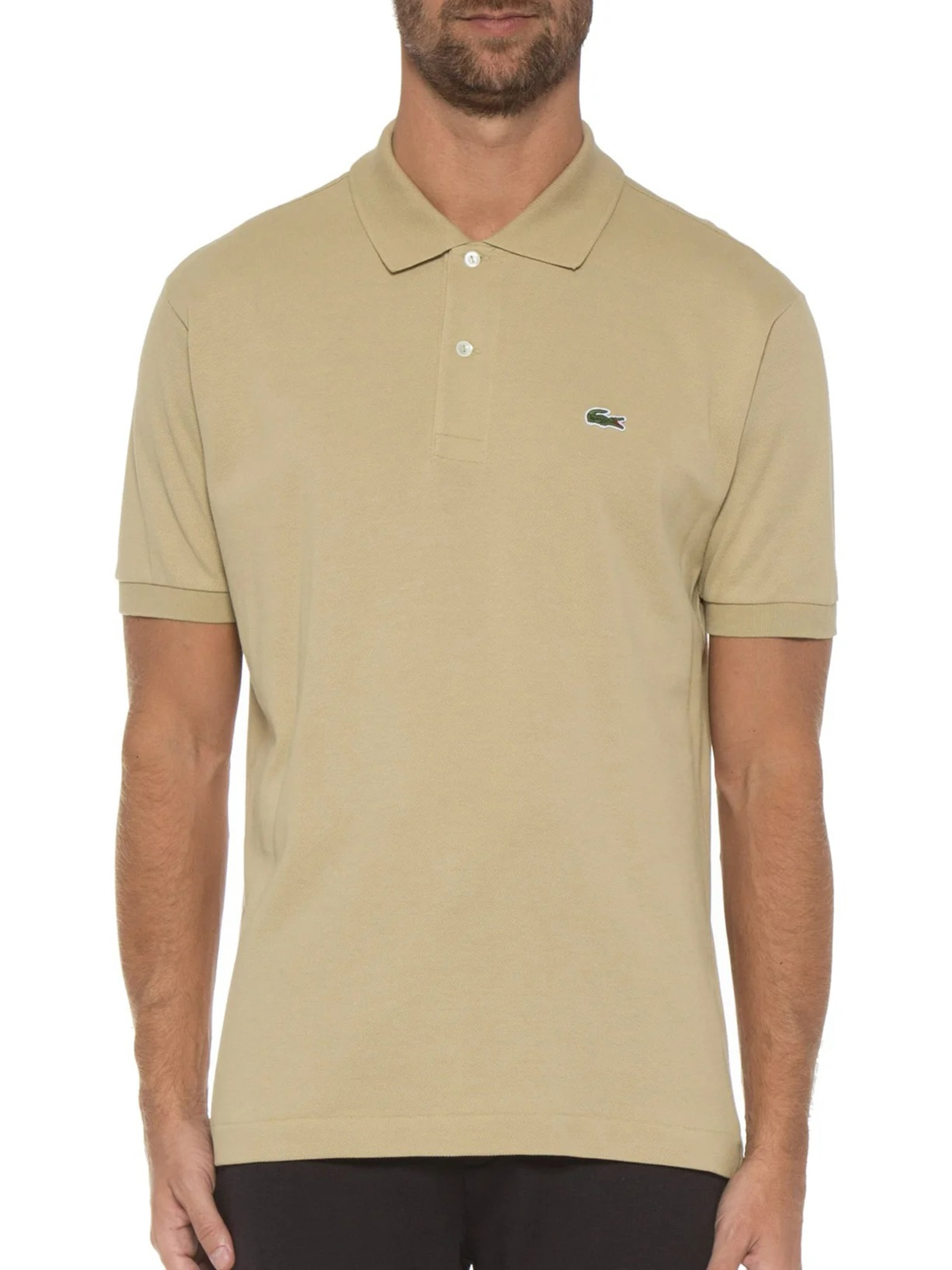 Polo Masculina Original Classic Fit L.12.12 Em Piquet De Algodão Bege Lacoste
