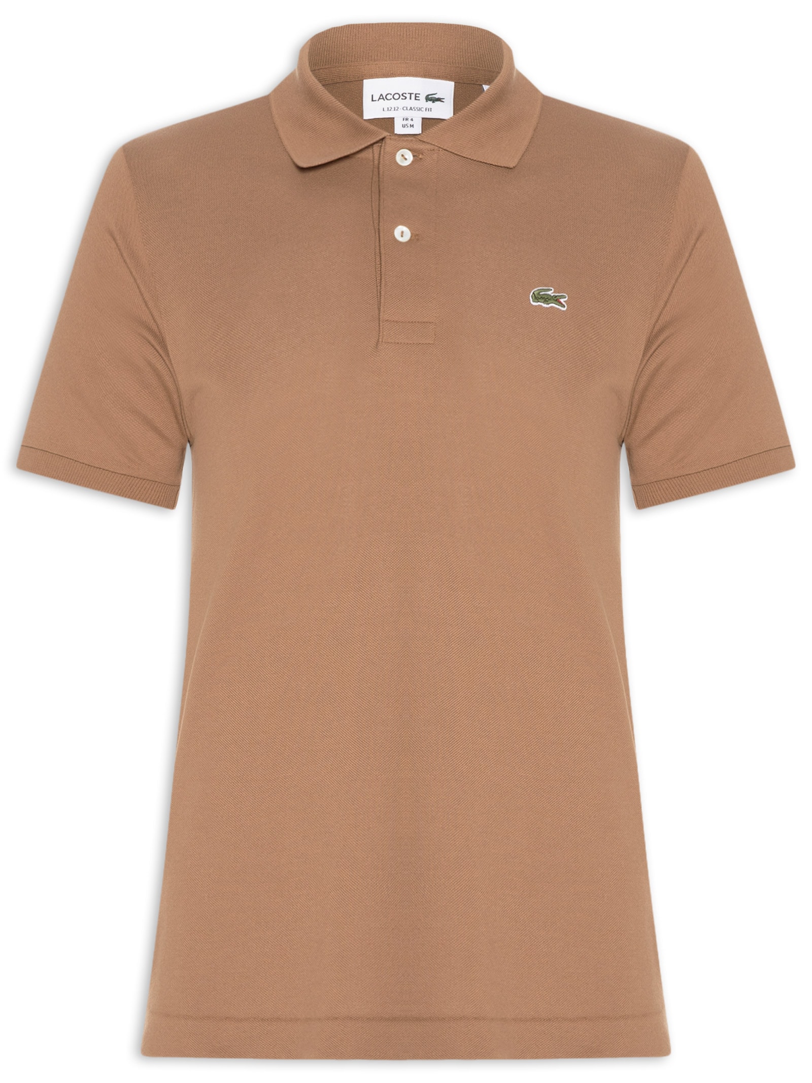 Polo Masculina Original Classic Fit L.12.12 Em Piquet De Algodão Marrom Lacoste