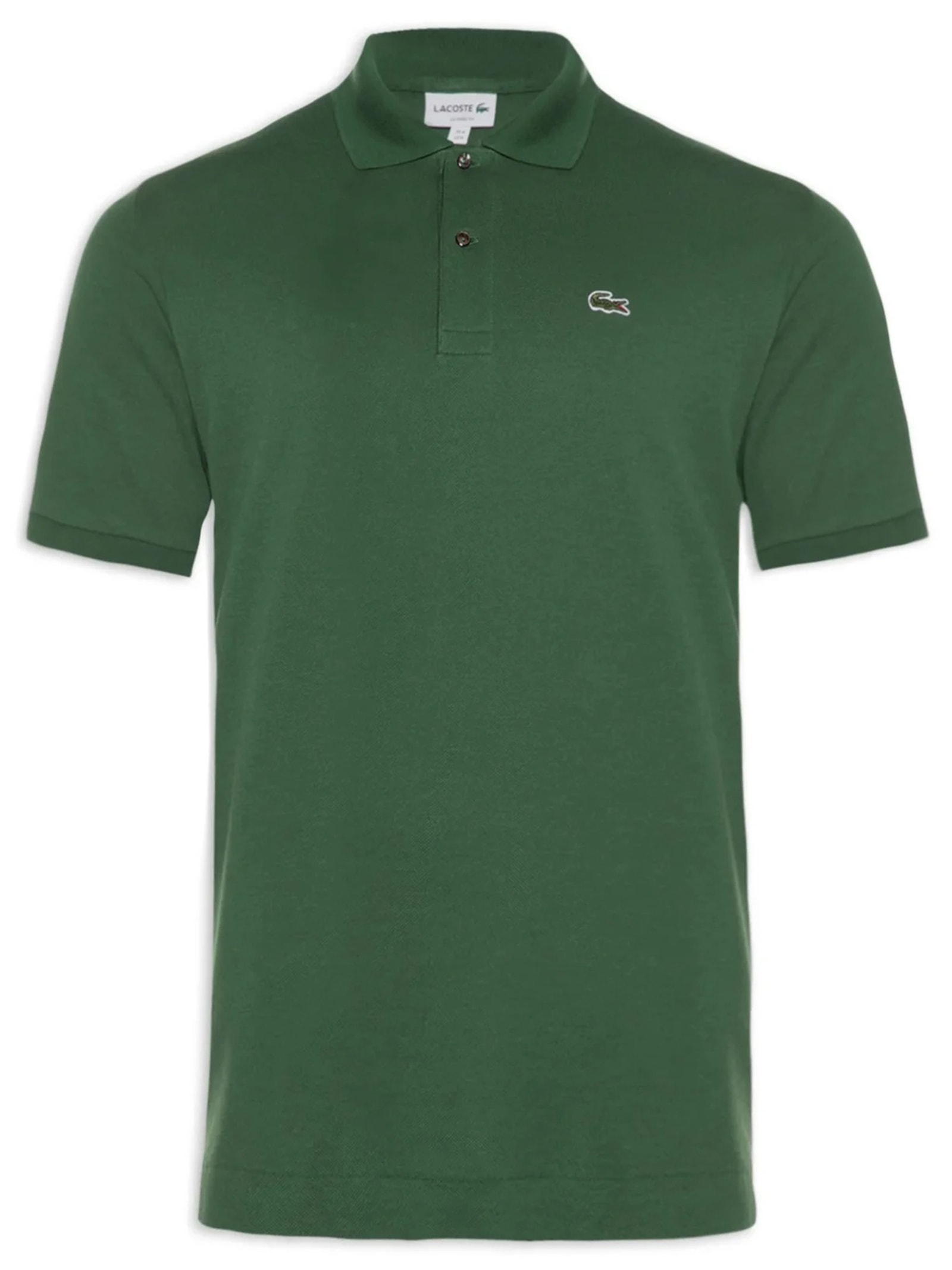 Polo Masculina Original Classic Fit L.12.12 Em Piquet De Algodão Verde Lacoste