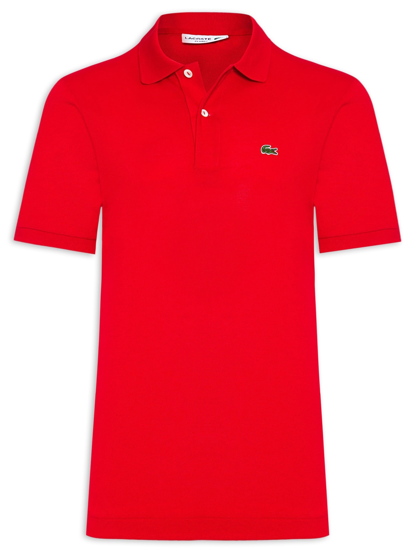 Polo Masculina Original Classic Fit L.12.12 Em Piquet De Algodão Vermelho Lacoste