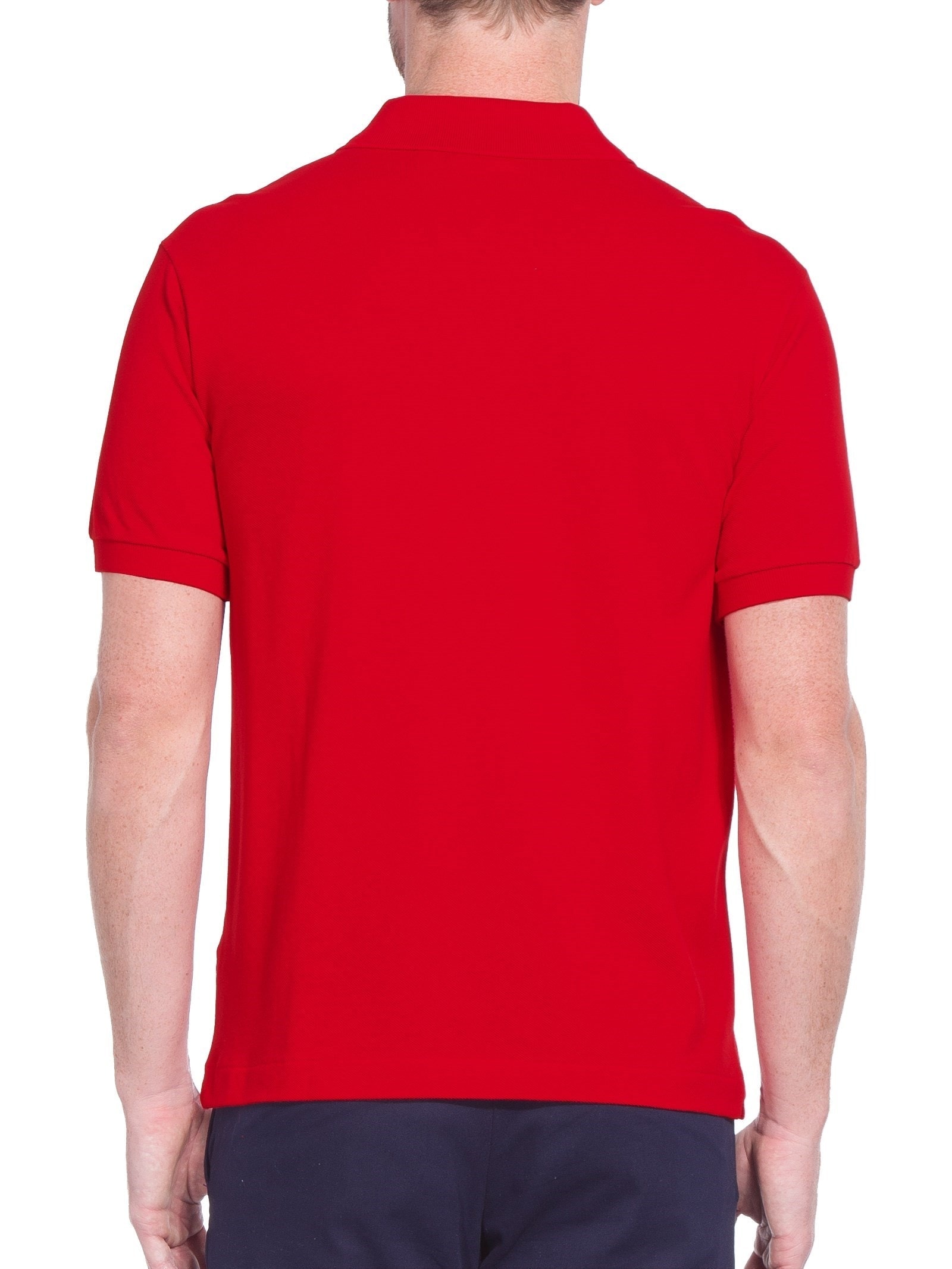 Polo Masculina Original Classic Fit L.12.12 Em Piquet De Algodão Vermelho Lacoste