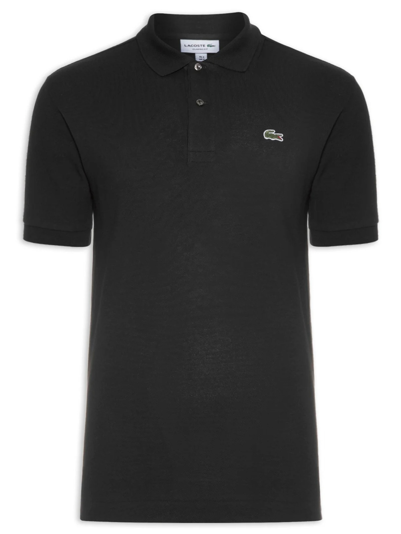 Polo Masculina Original Classic L.12.12 Em Piquet De Algodão Preto Lacoste