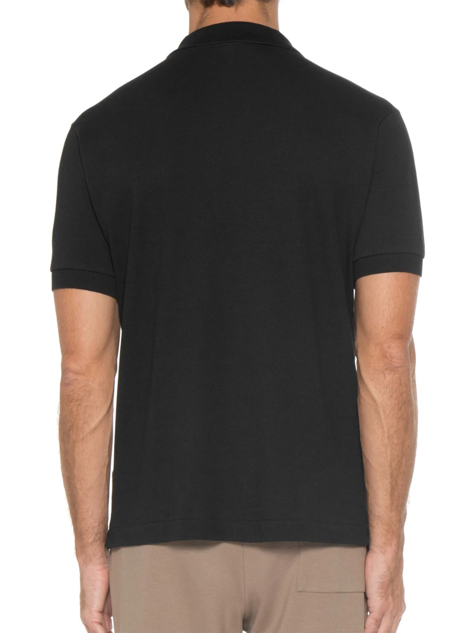 Polo Masculina Original Classic L.12.12 Em Piquet De Algodão Preto Lacoste