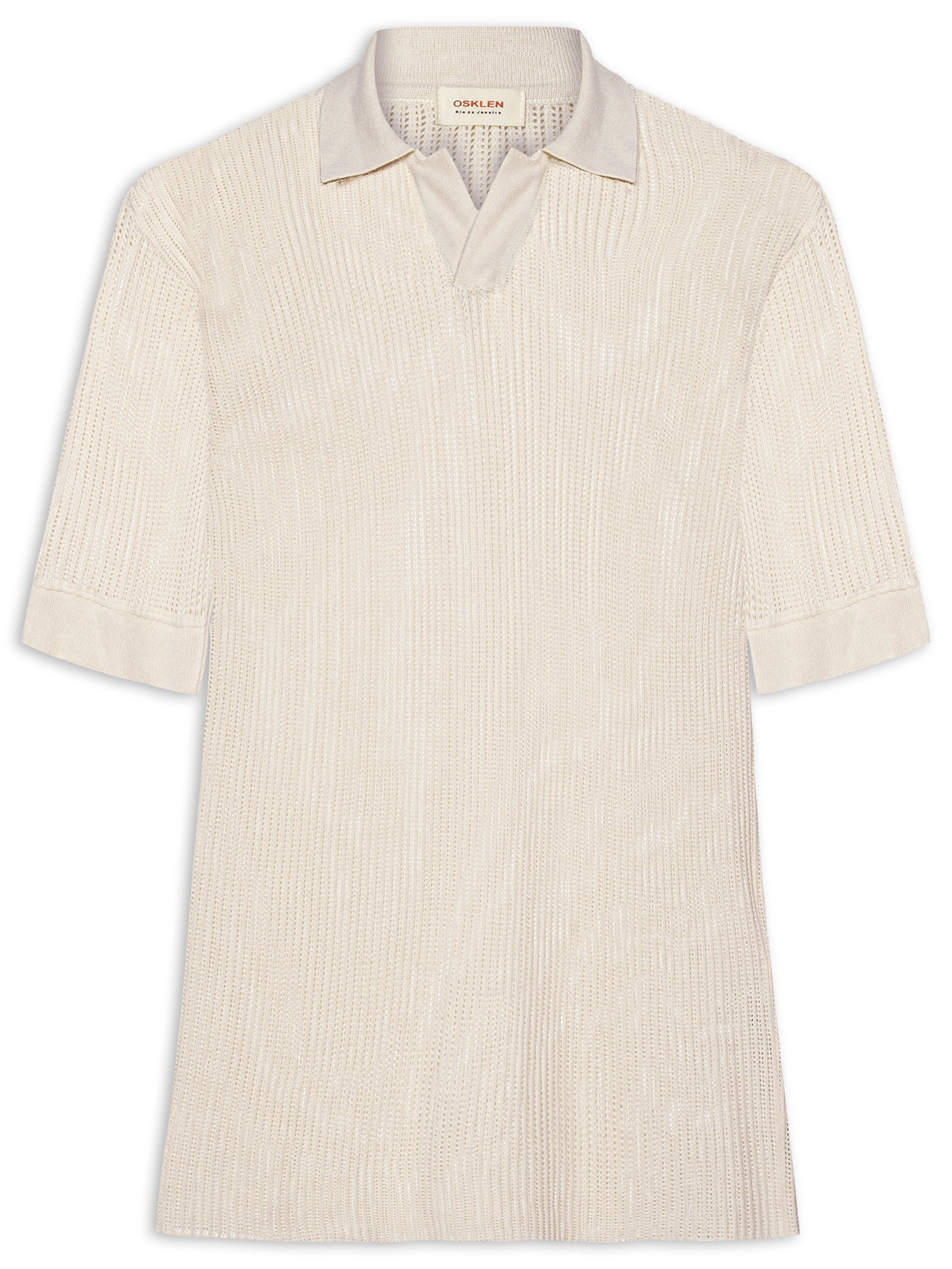 Polo Masculina Over Tricot Bege Osklen