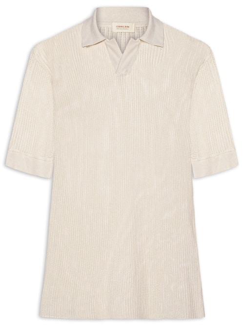 Polo Masculina Over Tricot – Bege