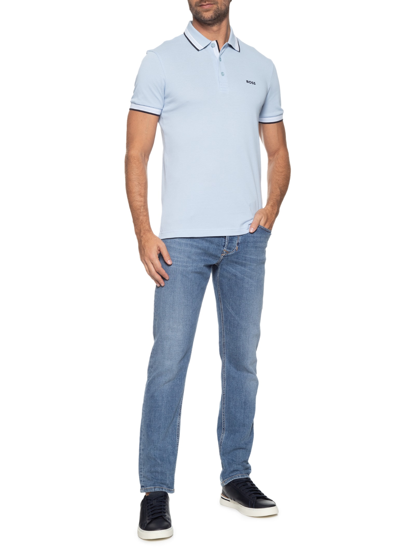 Polo Masculina Paddy BOSS – Azul Boss