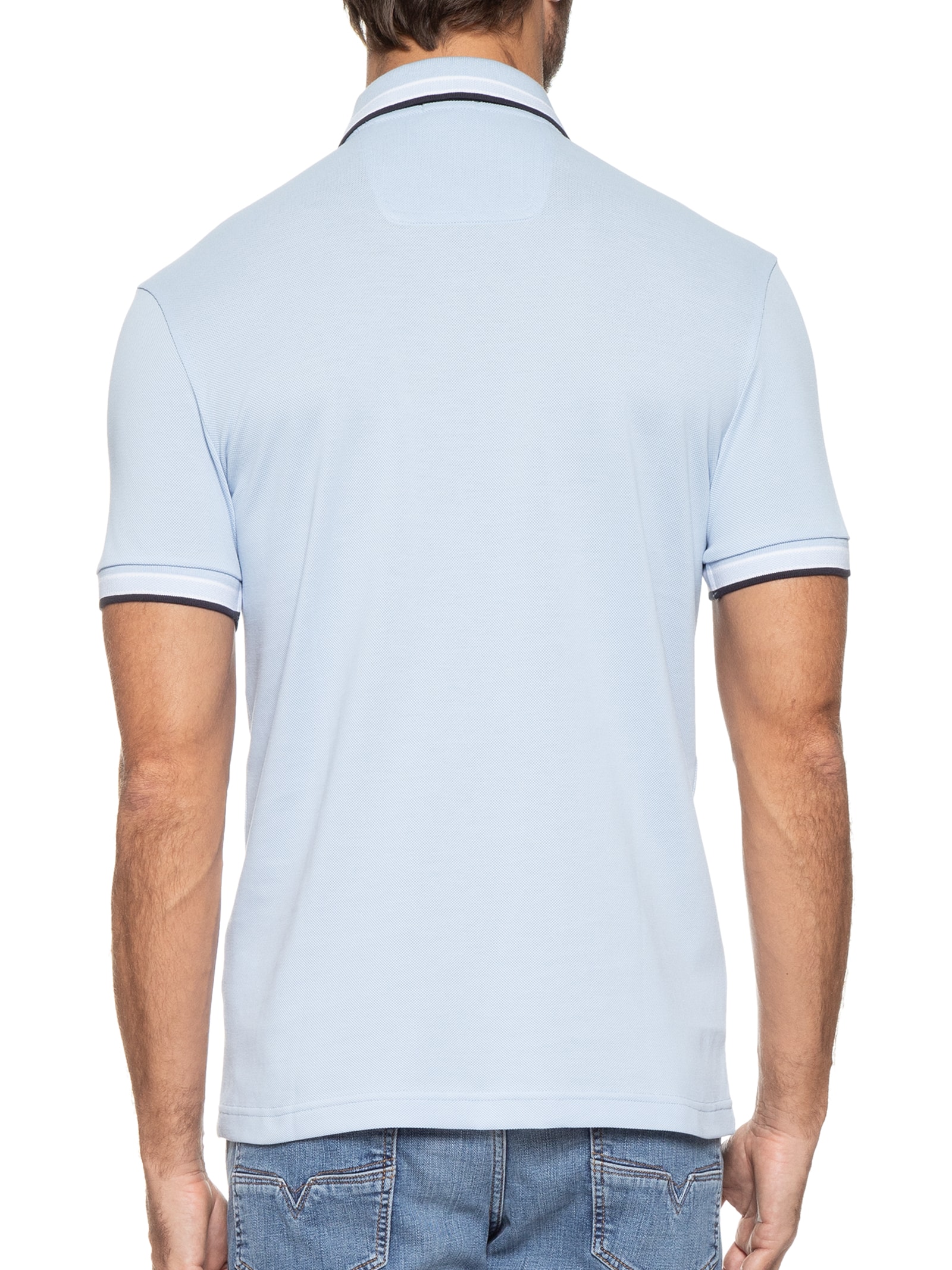 Polo Masculina Paddy Regular Fit  Azul Boss