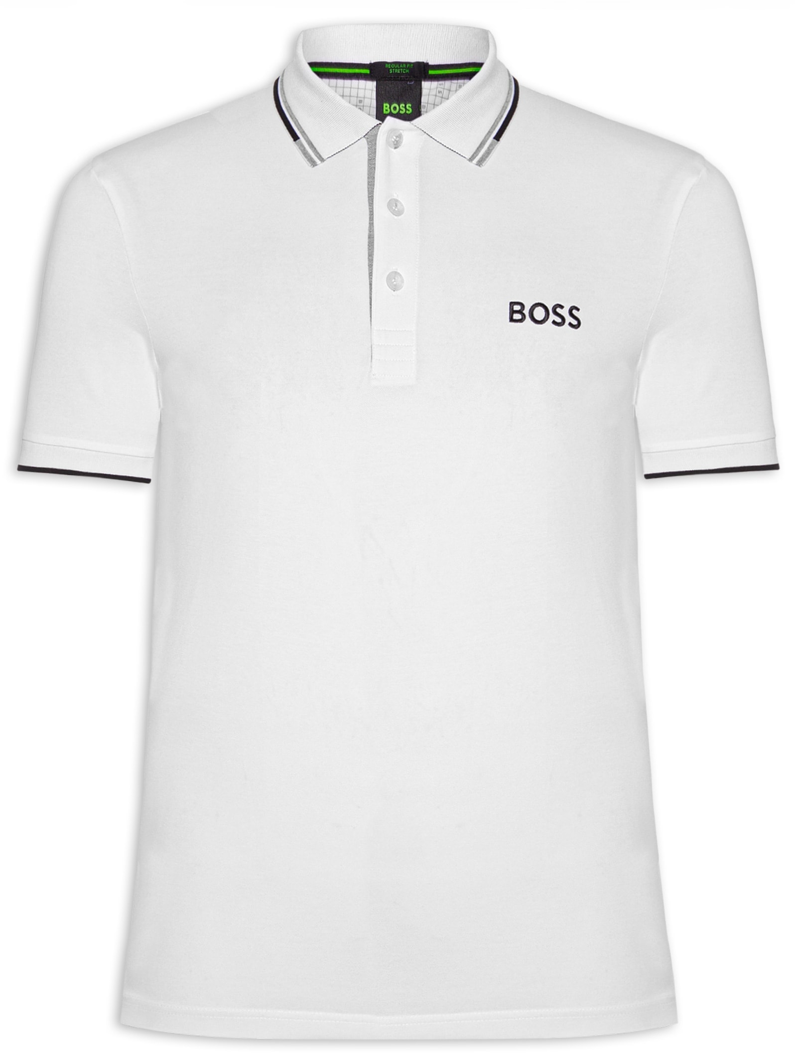Polo Masculina Paddy Regular Fit   Branco Boss