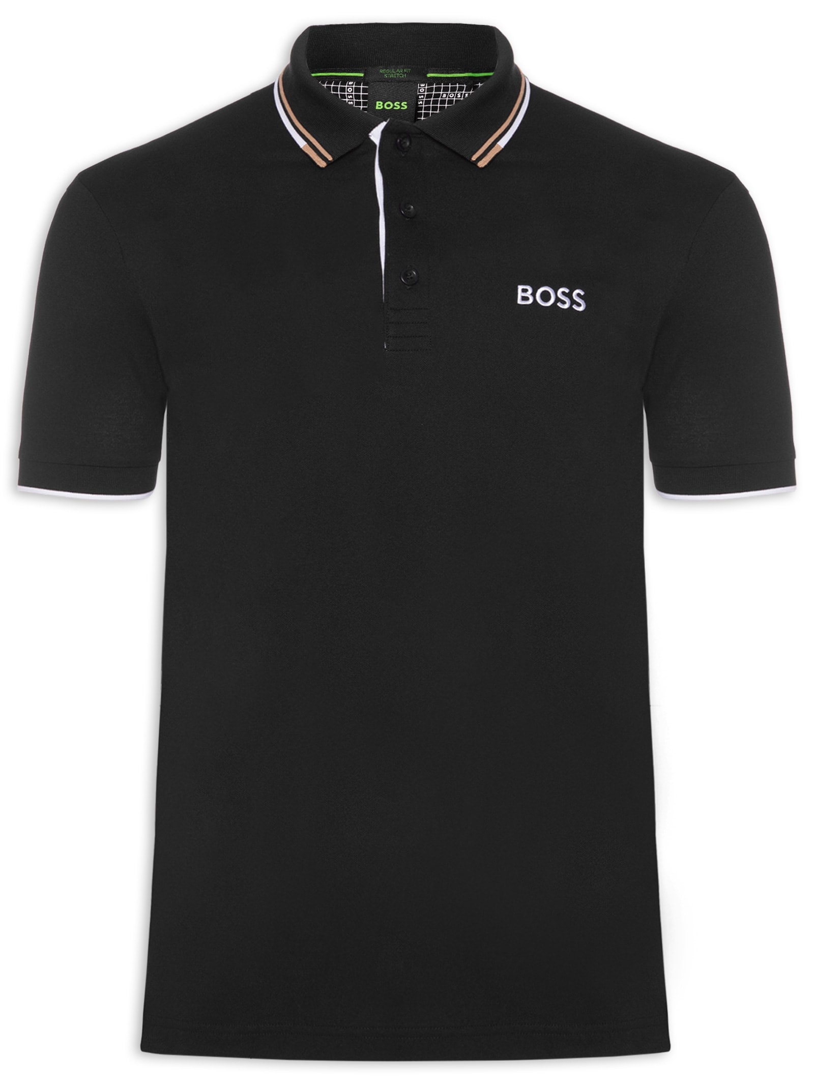 Polo Masculina Paddy Regular Fit Preto Boss
