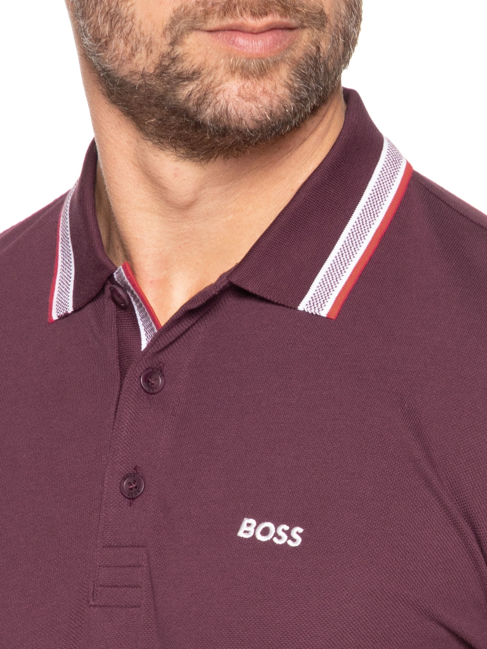Polo Masculina Paddy Vinho Boss