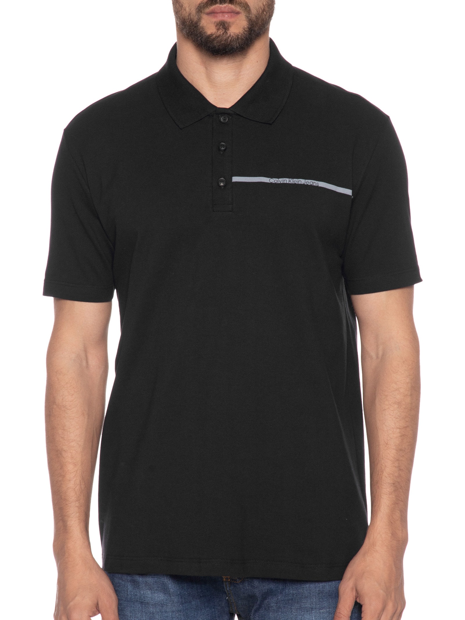 Polo Masculina Palito Preto Calvin Klein Jeans