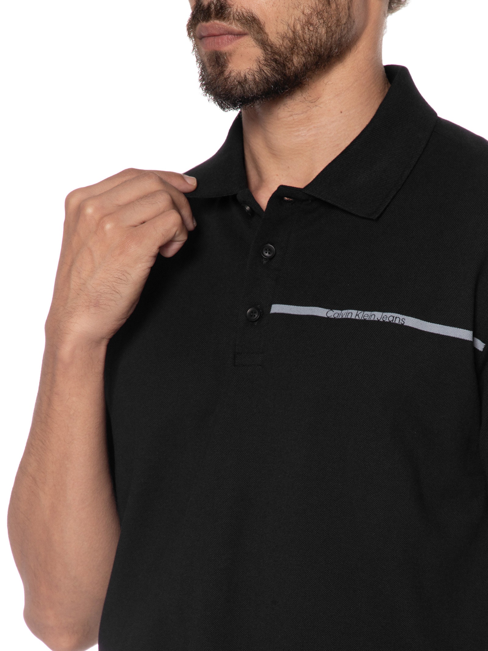 Polo Masculina Palito Preto Calvin Klein Jeans