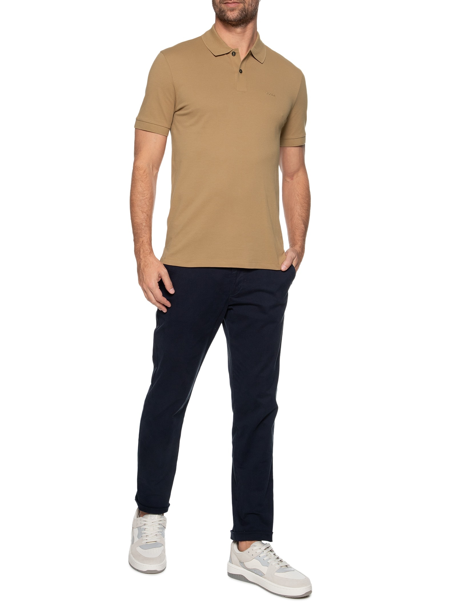 Polo Masculina Pallas Bege Boss