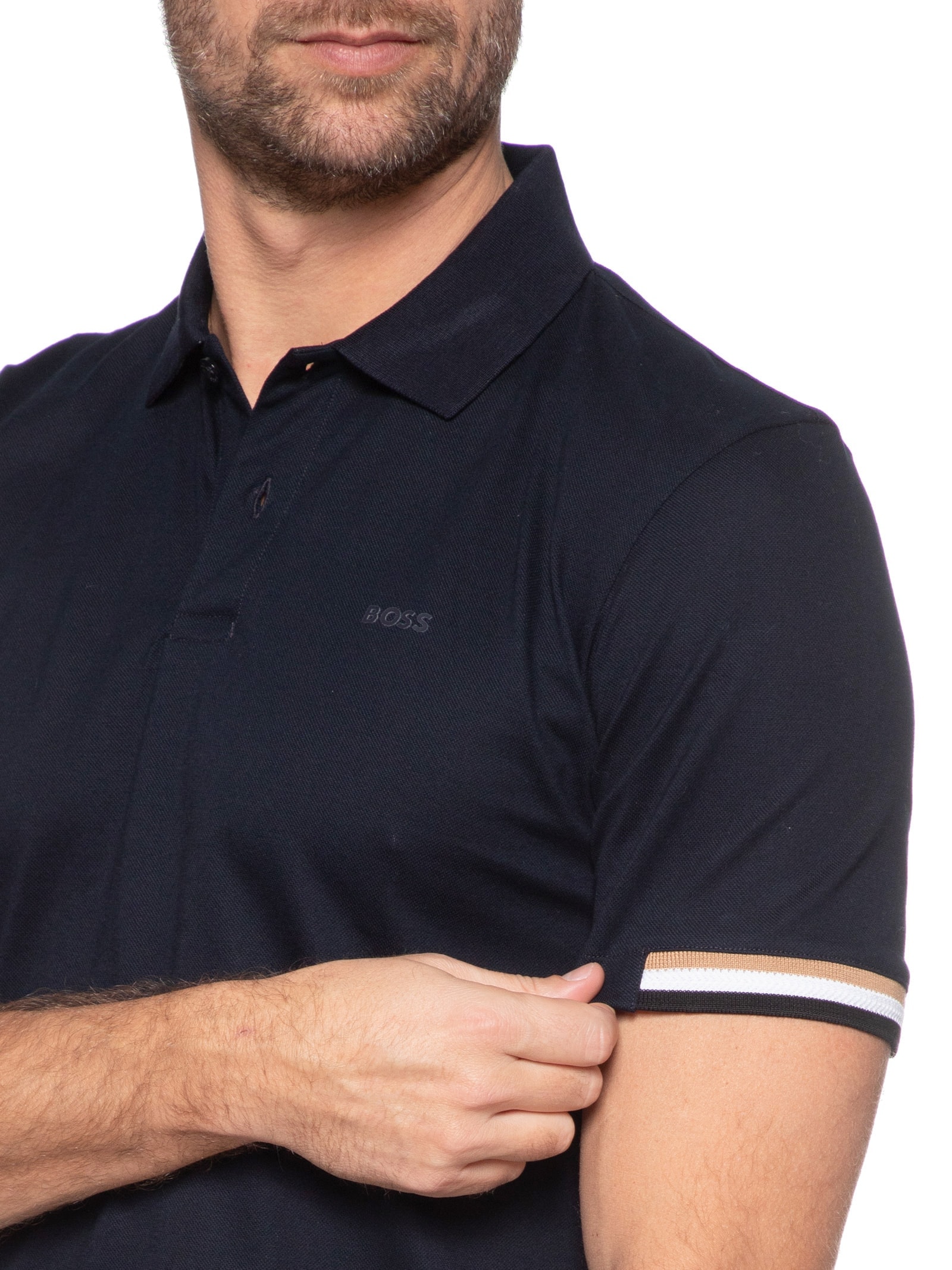 Polo Masculina Parlay Azul Boss