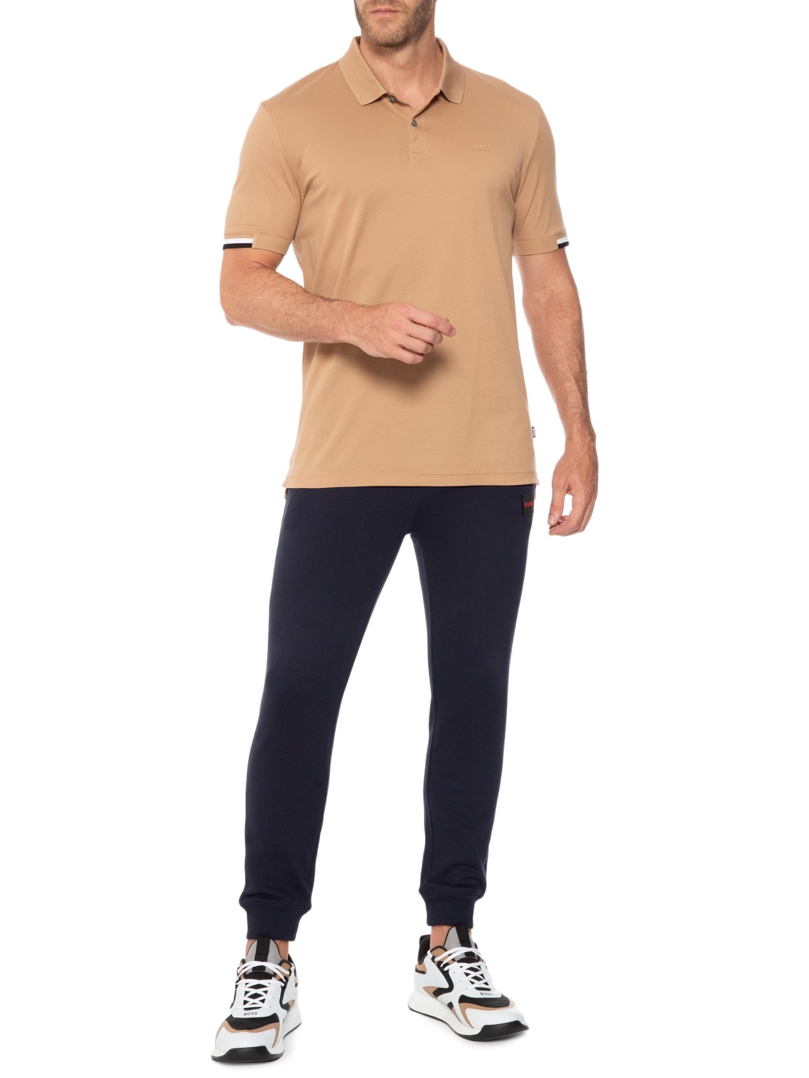 Polo Masculina Parlay Marrom Boss