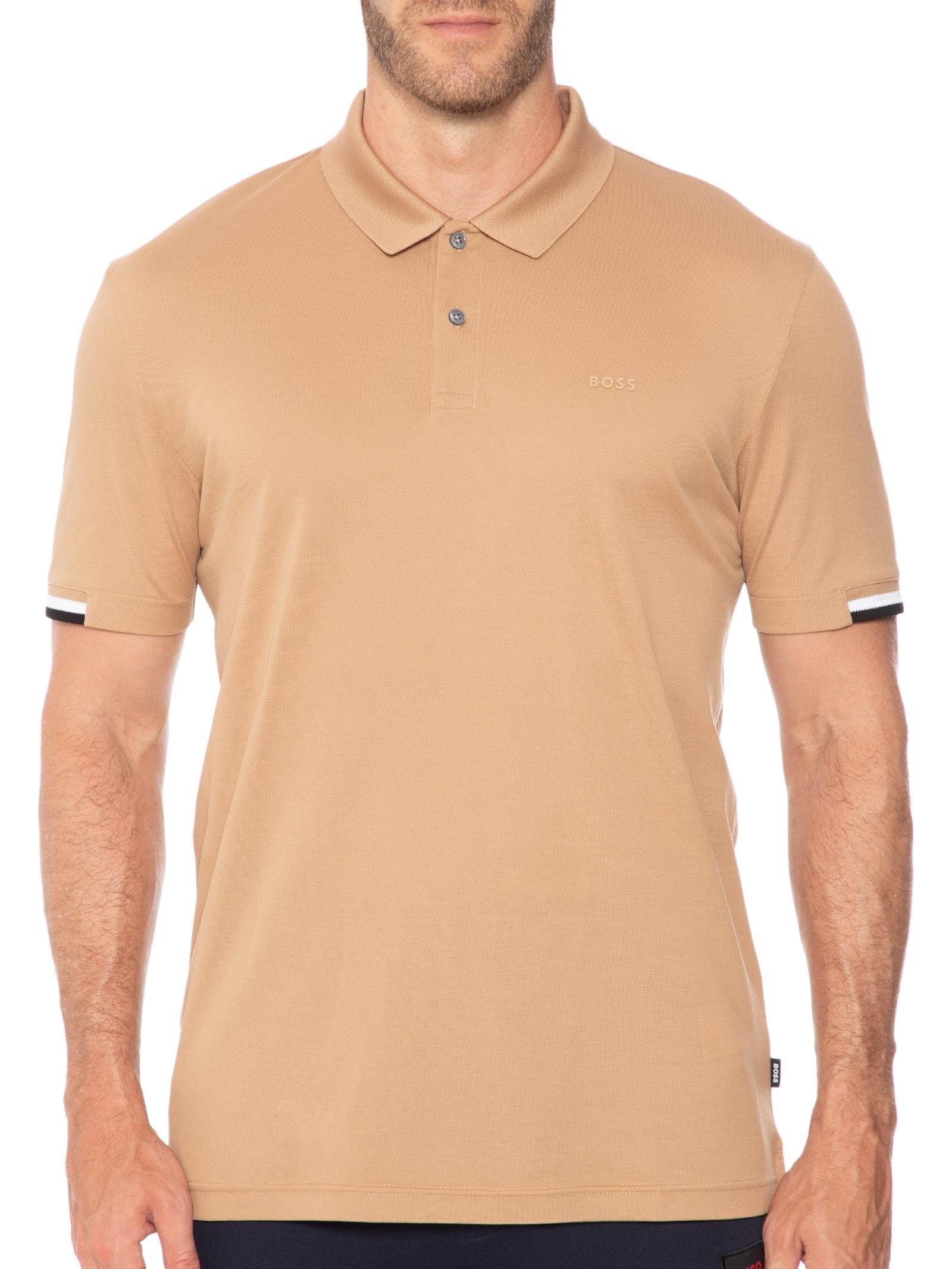 Polo Masculina Parlay Marrom Boss