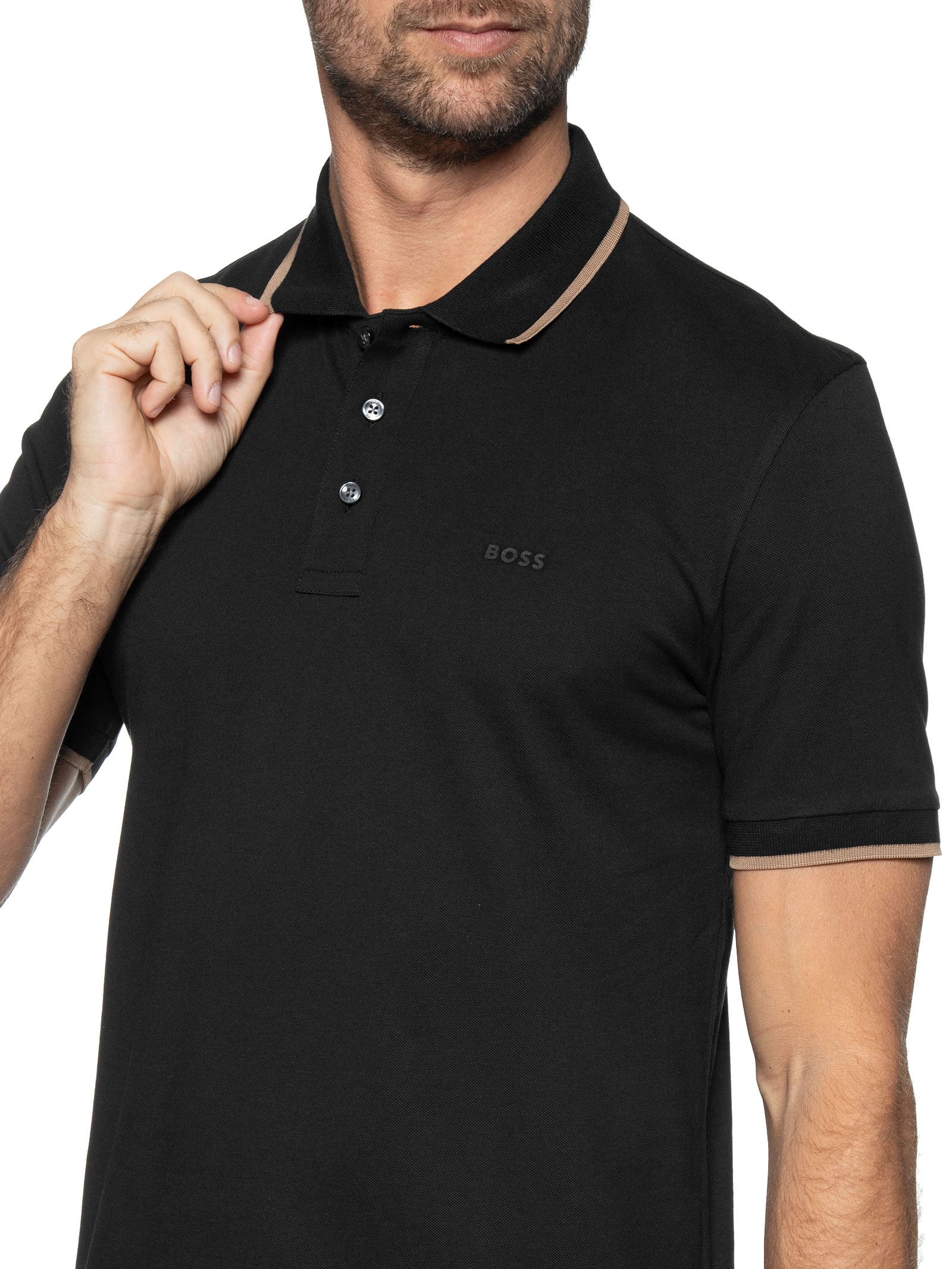 Boss - Polo Masculina Parlay - Preto