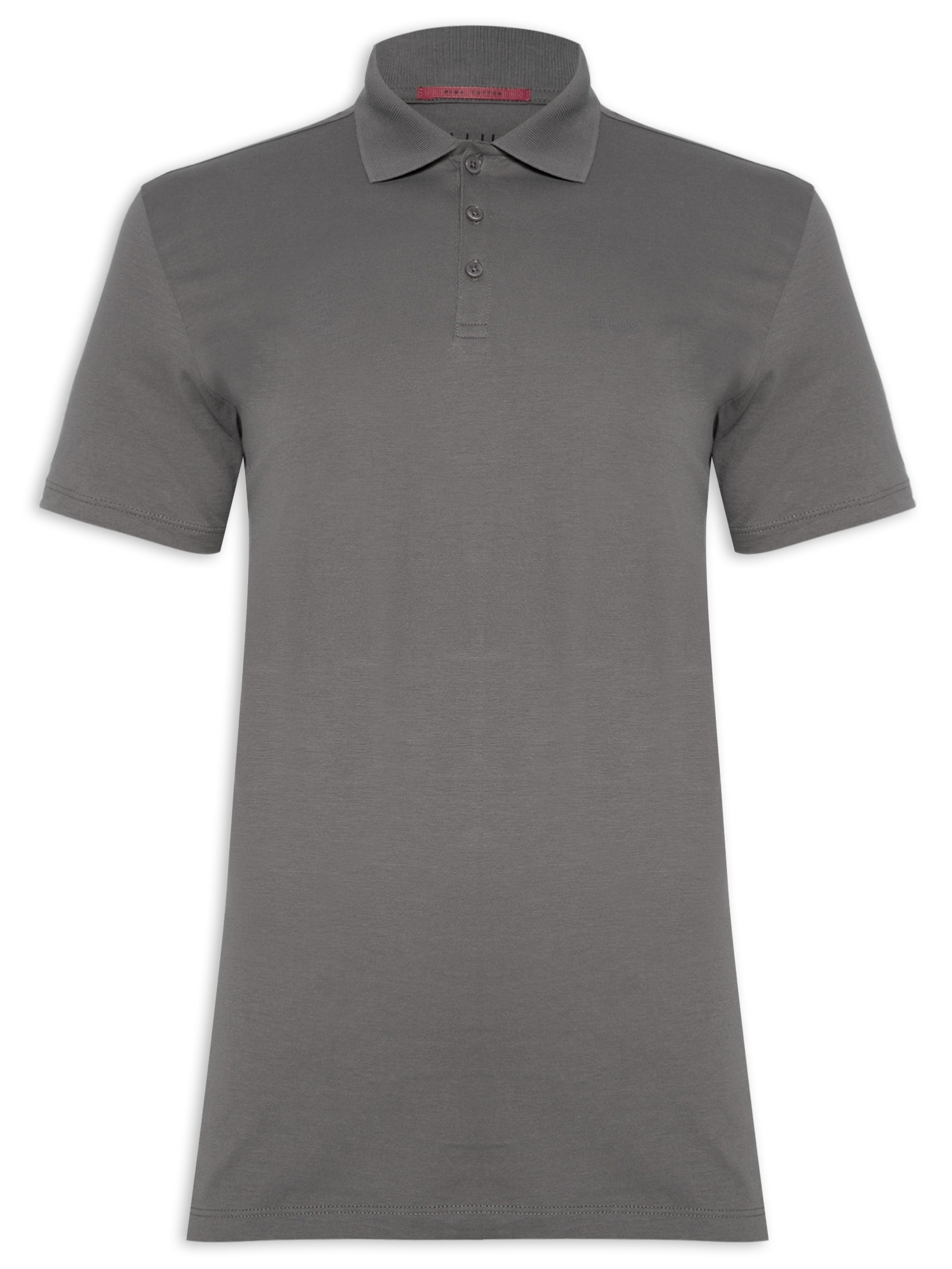 Polo Masculina Pima Easa Mirror Classic Manga Curta Cinza Ellus