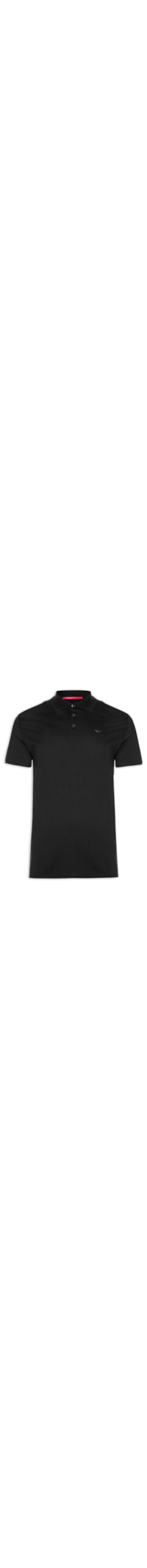 Polo Masculina Pima Easa Mirror Classic Manga Curta - Preto