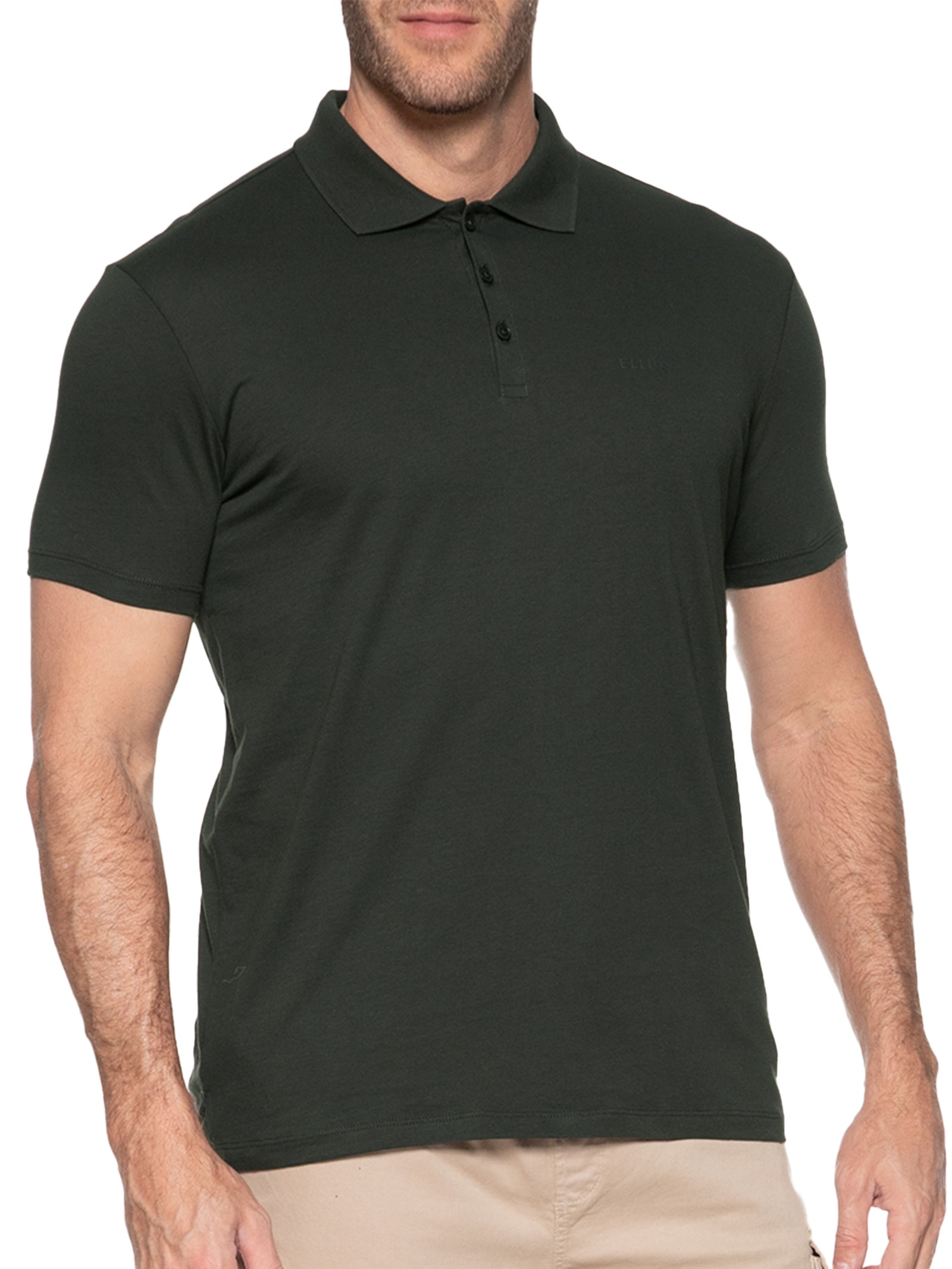 Polo Masculina Pima Easa Mirror Classic Manga Curta Verde Ellus