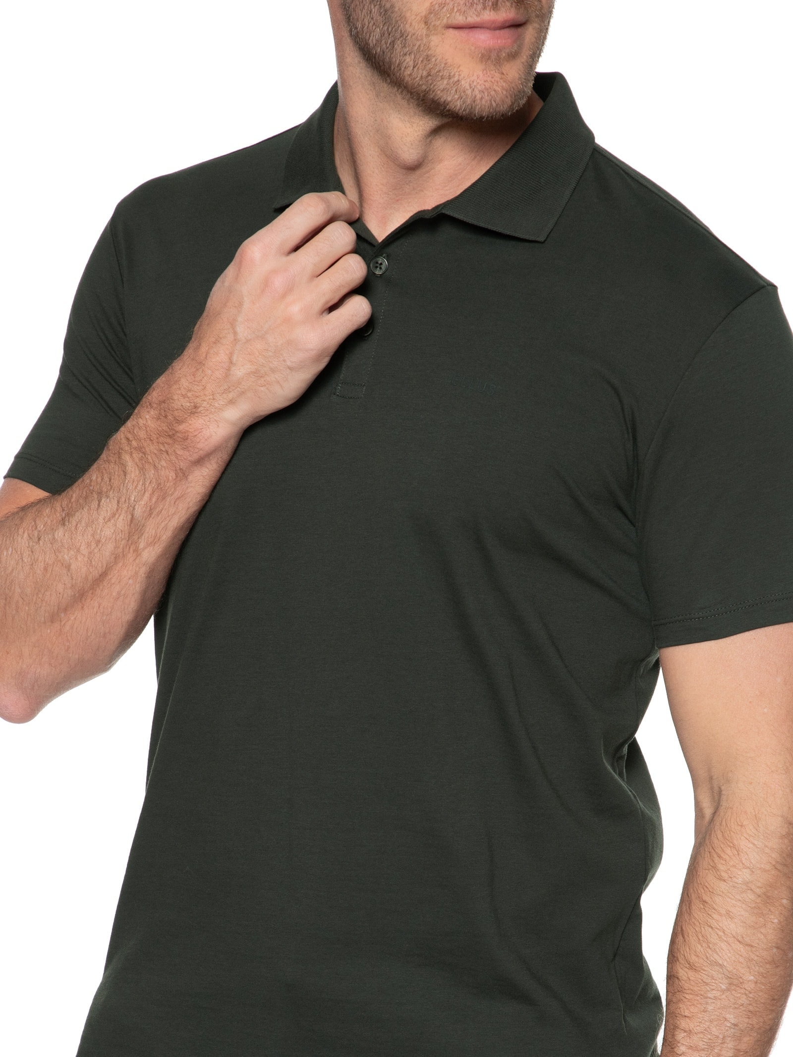 Polo Masculina Pima Easa Mirror Classic Manga Curta Verde Ellus