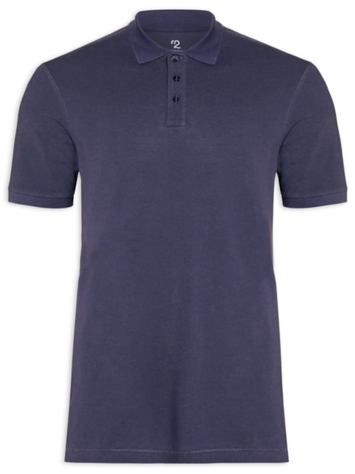 Polo Masculina Pima Manga Curta Regular Fit Piquet – Azul